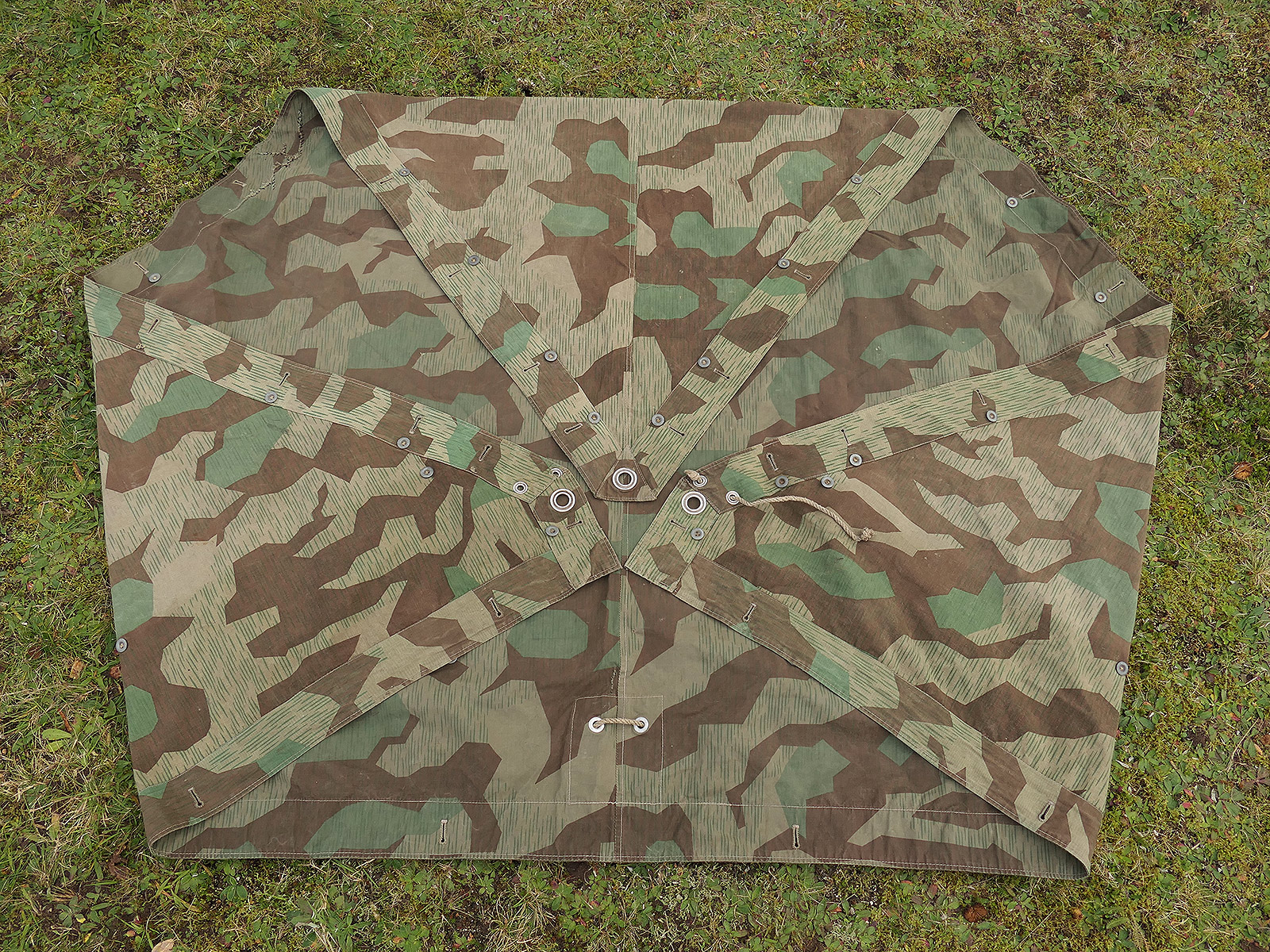 Wehrmacht Original Zeltplane M31 splittertarn Zeltbahn Tarnzeltbahn COLLECTION BATTLE WORN