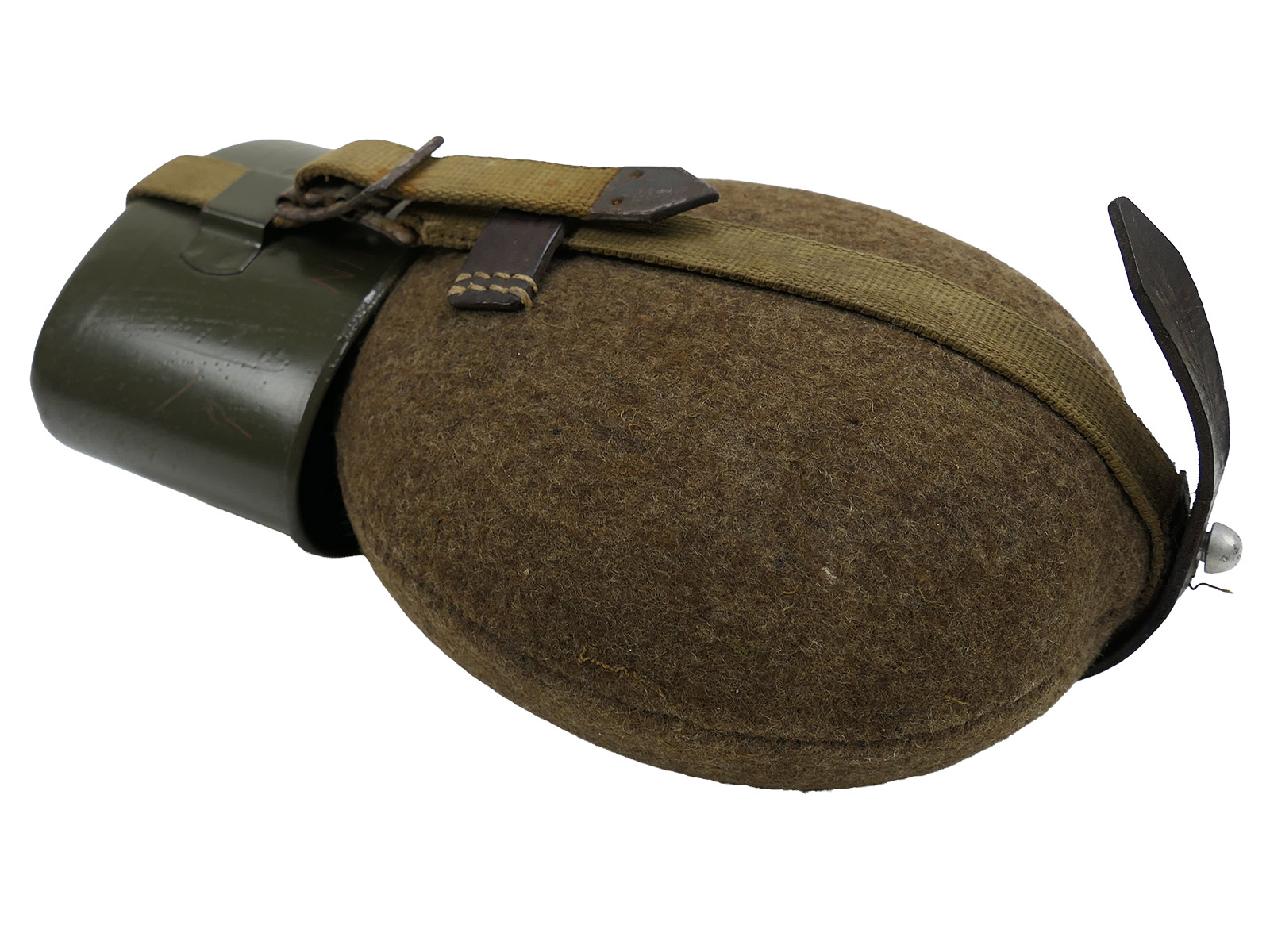 Wehrmacht Feldflasche MN42 mit Stahl Becher Wasserflasche TOP COLLECTION BATTLE WORN