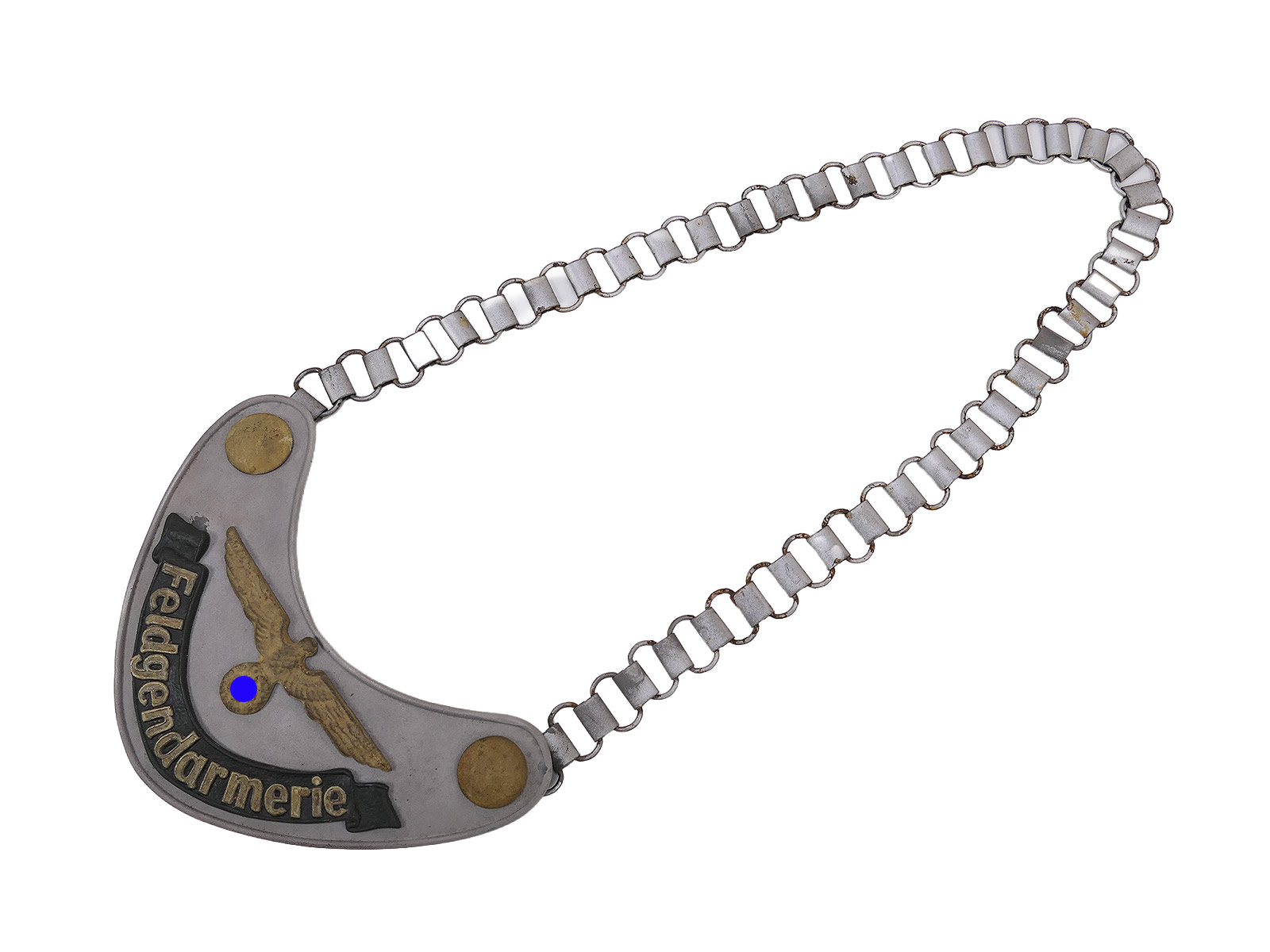 Wehrmacht Ringkragen Feldgendarmerie Kragenschild Heer mit Kette aus Sammlungsauflösung