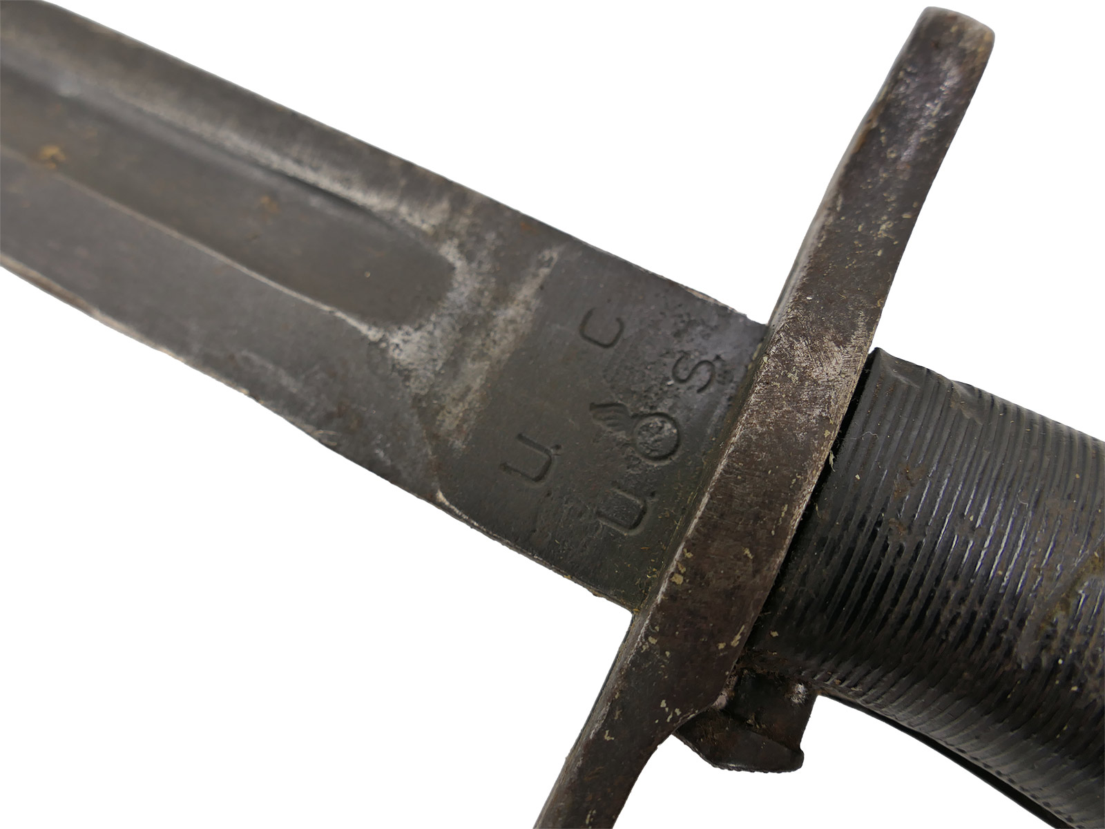 US Army WW2 M1 Bajonett in Scheide für M1 Garand Seitengewehr / Collection BATTLE WORN