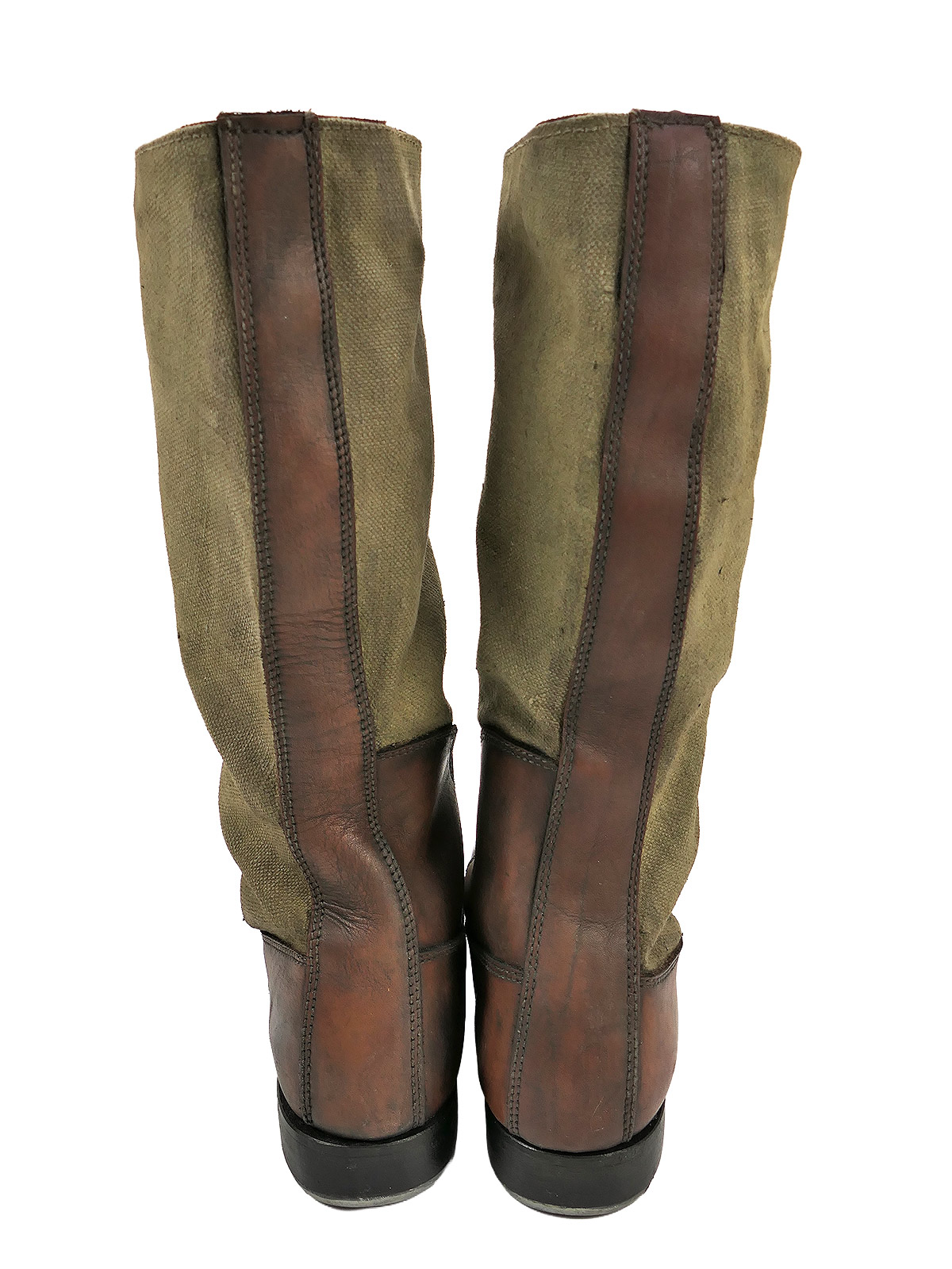 Einzelpaar - Wehrmacht DAK Tropenstiefel Hoch Afrikakorps Stiefel Gr.46 COLLECTION BATTLE WORN
