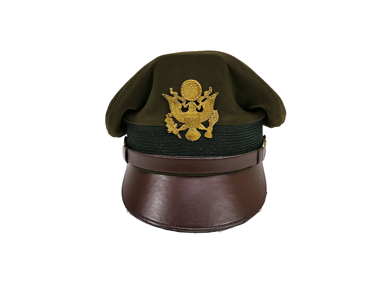 Einzelstück US Army Air Force Wk2 Crusher Cap Schirmmütze US Offizier Gr.59 COLLECTION BATTLE WORN