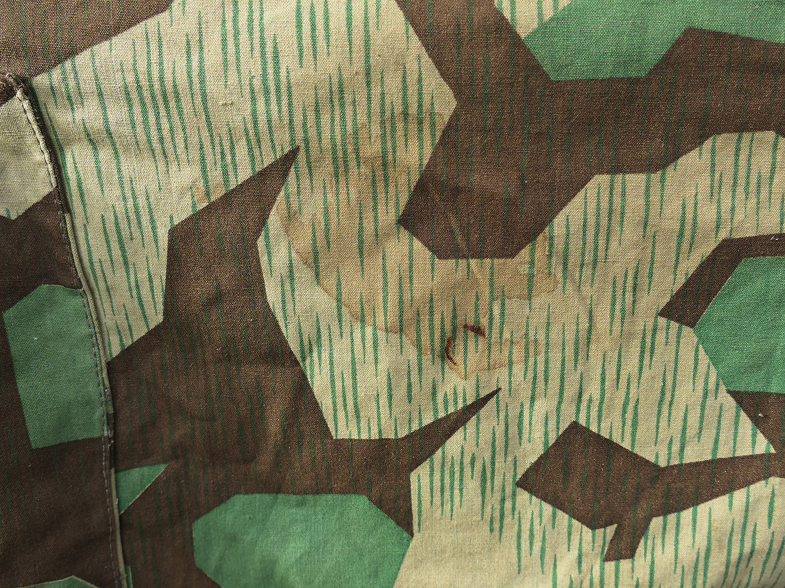 Wehrmacht Späte Original Zeltplane M31 splittertarn - RBNR. - Zeltbahn Tarnzeltbahn SEHR SCHÖN BATTLE WORN