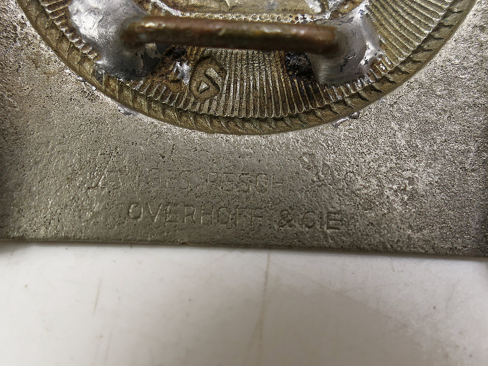 Einzelstück HJ Hitlerjugend Koppelschloss Overhoff *beschädigt* COLLECTION