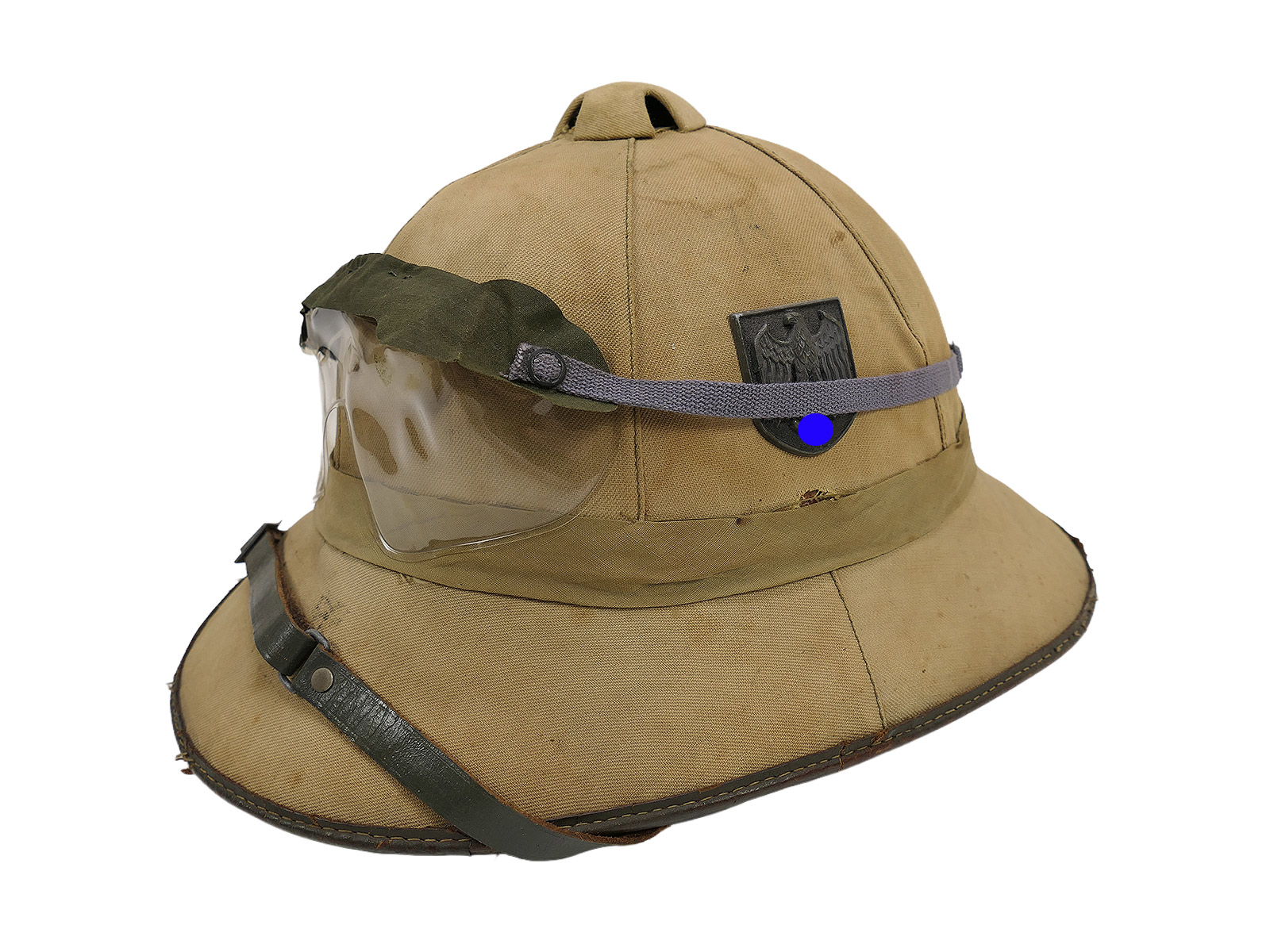 Original Tropenhelm Afrikakorps Carl Halfar Wehrmacht DAK mit Staubschutzbrille COLLECTION