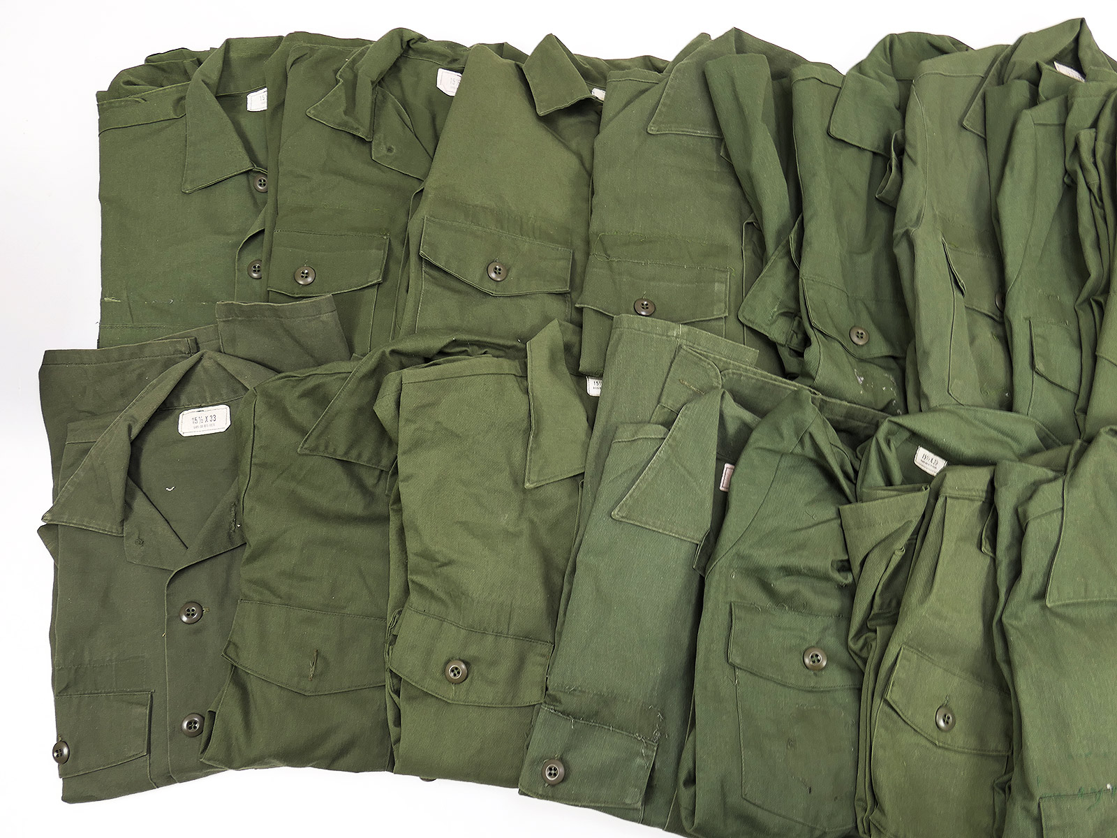 Konvolut 16x US Army Utility Shirt OG107 Feldhemd + 2x Trousers Feldhose 80er Jahre MIXED