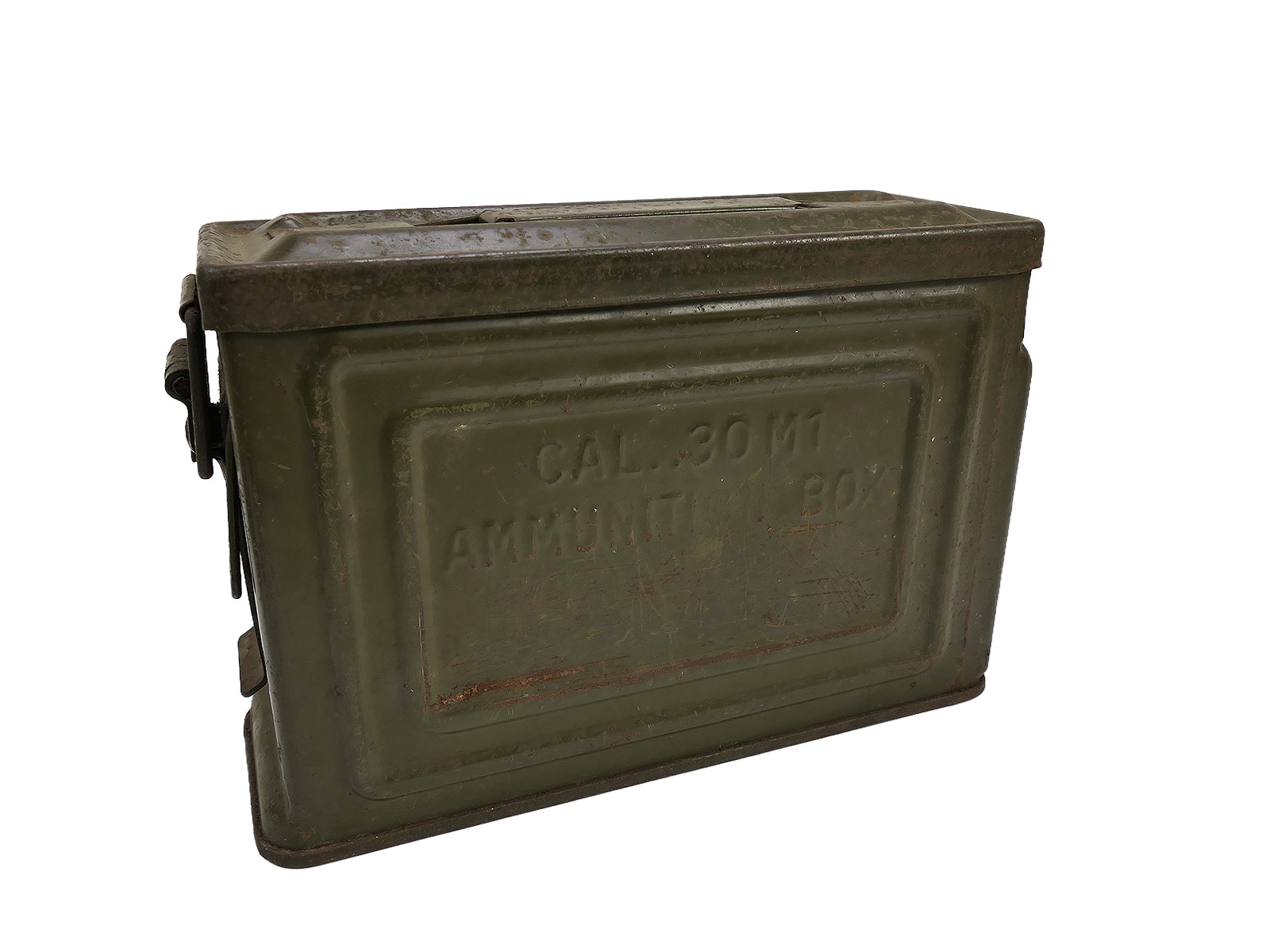 #4/ Original US ARMY WW2 Ammunition AMMN Box Cal .30 M2 Munitionskiste 250 Schuss Collection BATTLE WORN