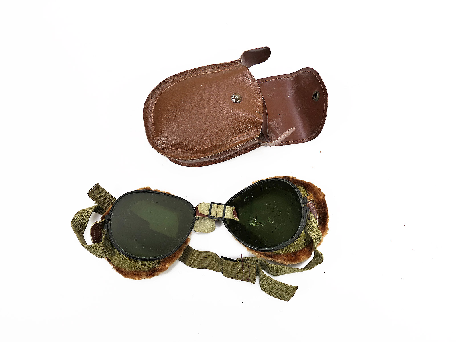 #E US ARMY WW2 Ski + Mountain Trooper Goggles - Gebirgsjäger Brille in Etui