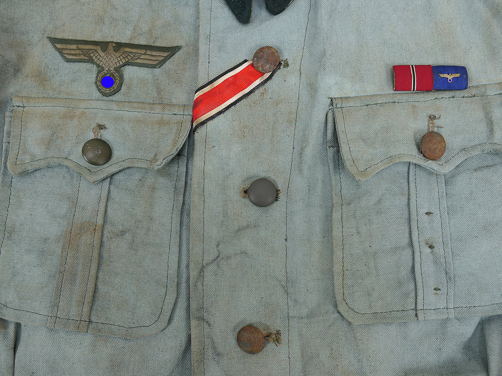Wehrmacht M41 Offiziers Sommer Feldbluse Uniform Leutnant Panzerjäger COLLECTION BATTLE WORN