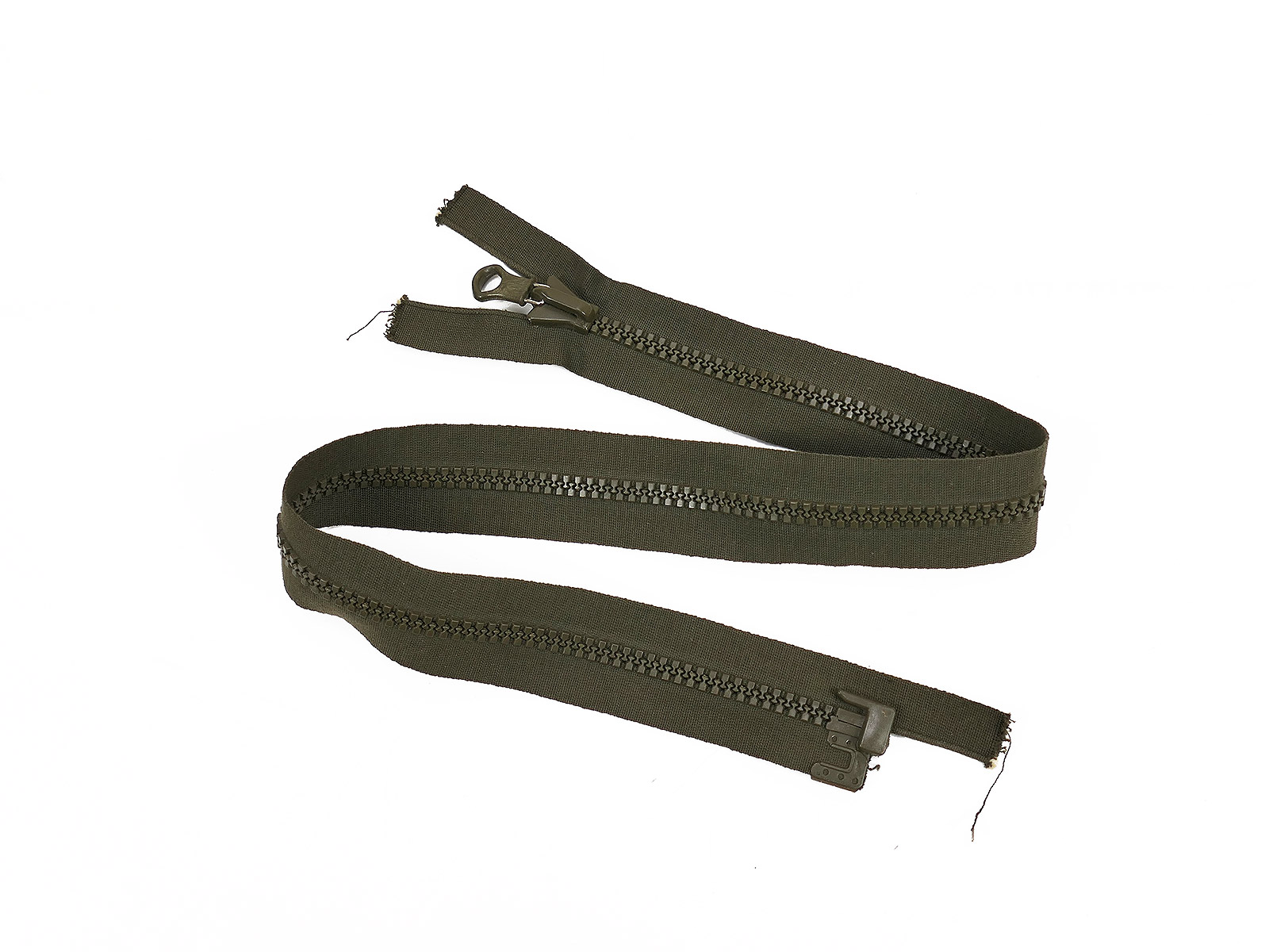 #2 Reißverschluss Ri-Ri Bundeswehr Nachkrieg oliv ca. 70cm Maße siehe Bilder 