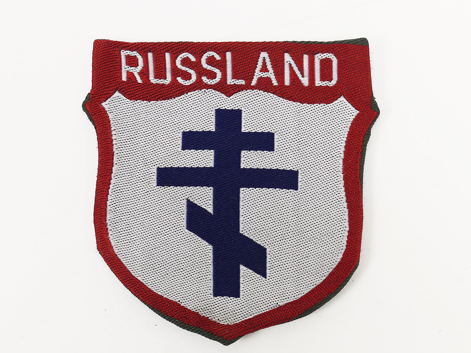 Feldbluse Ärmelabzeichen RUSSLAND Freiwilligen Division Waffen SS gewebt gefaltet umgelegt