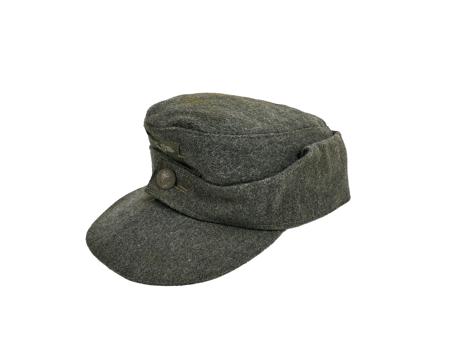 Antike Waffen SS M43 Einknopf Feldmütze Italienisches Wolltuch / Trapez Effekten Gr.57
