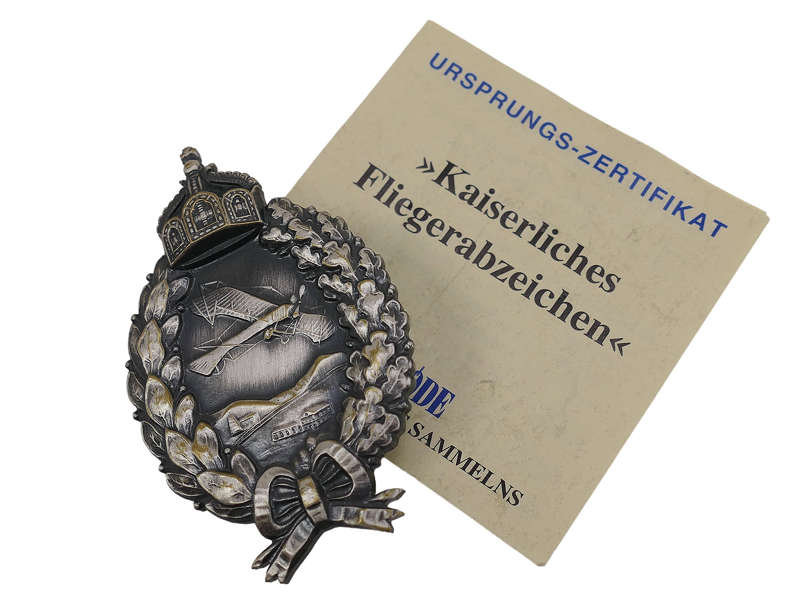 GÖDE 1. Weltkrieg Kaiserliches Fliegerabzeichen WK1 / Historisches Militärabzeichen