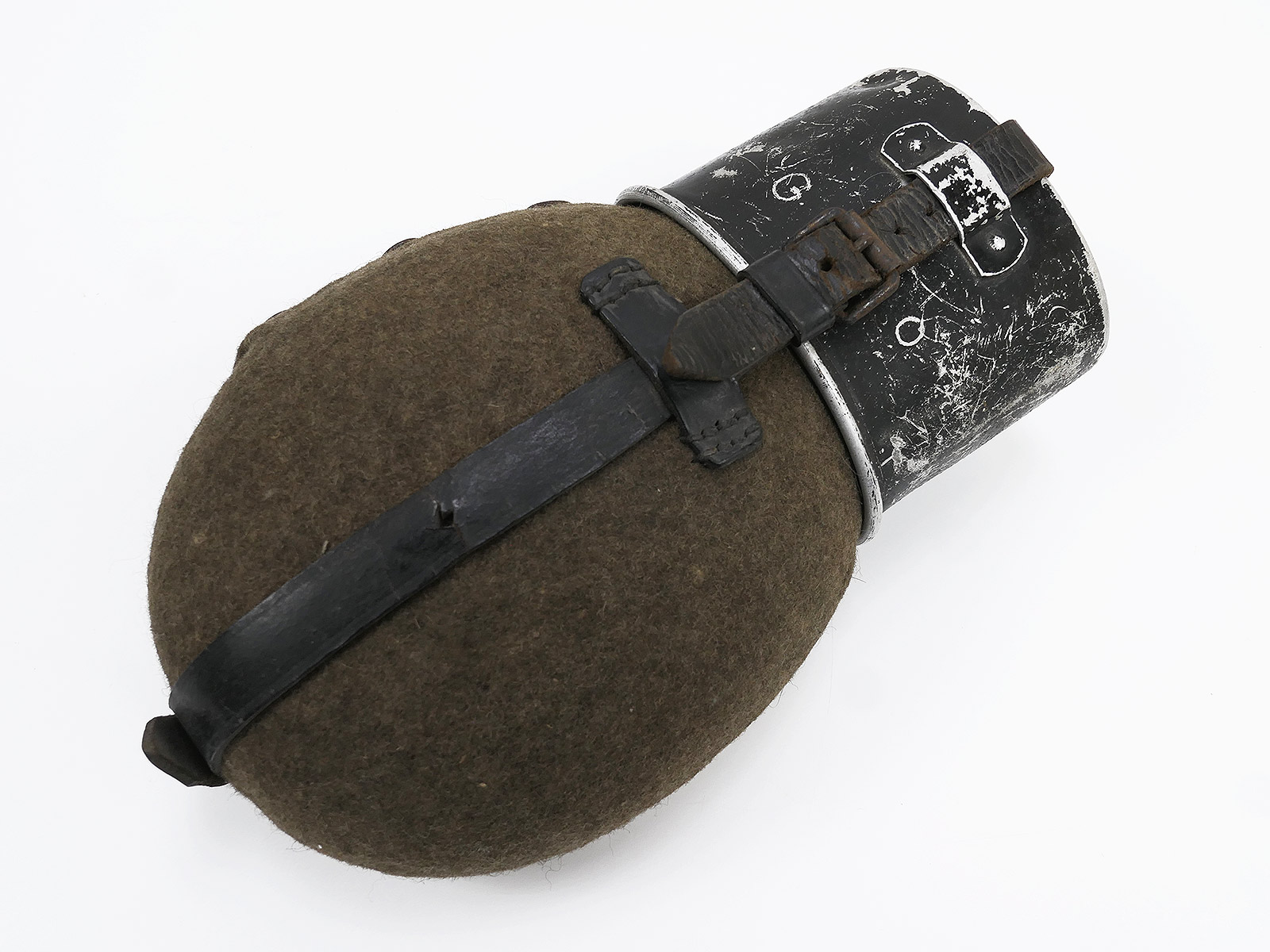 Wehrmacht Original Feldflasche HWSD41 mit Alu Becher MN40 Wasserflasche