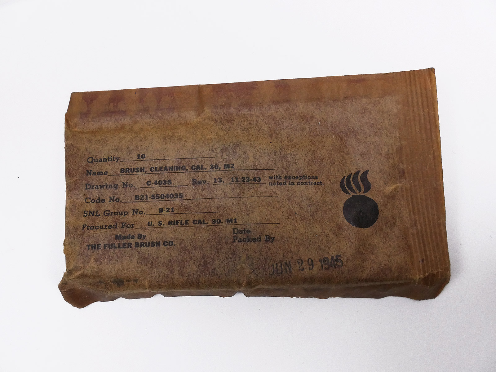 P1078193 10x Stück (1 Paket) Reinigungsbürste ovp 1945 US ARMY für Cal. 30 M2 / Rifle M1 cleaning brush