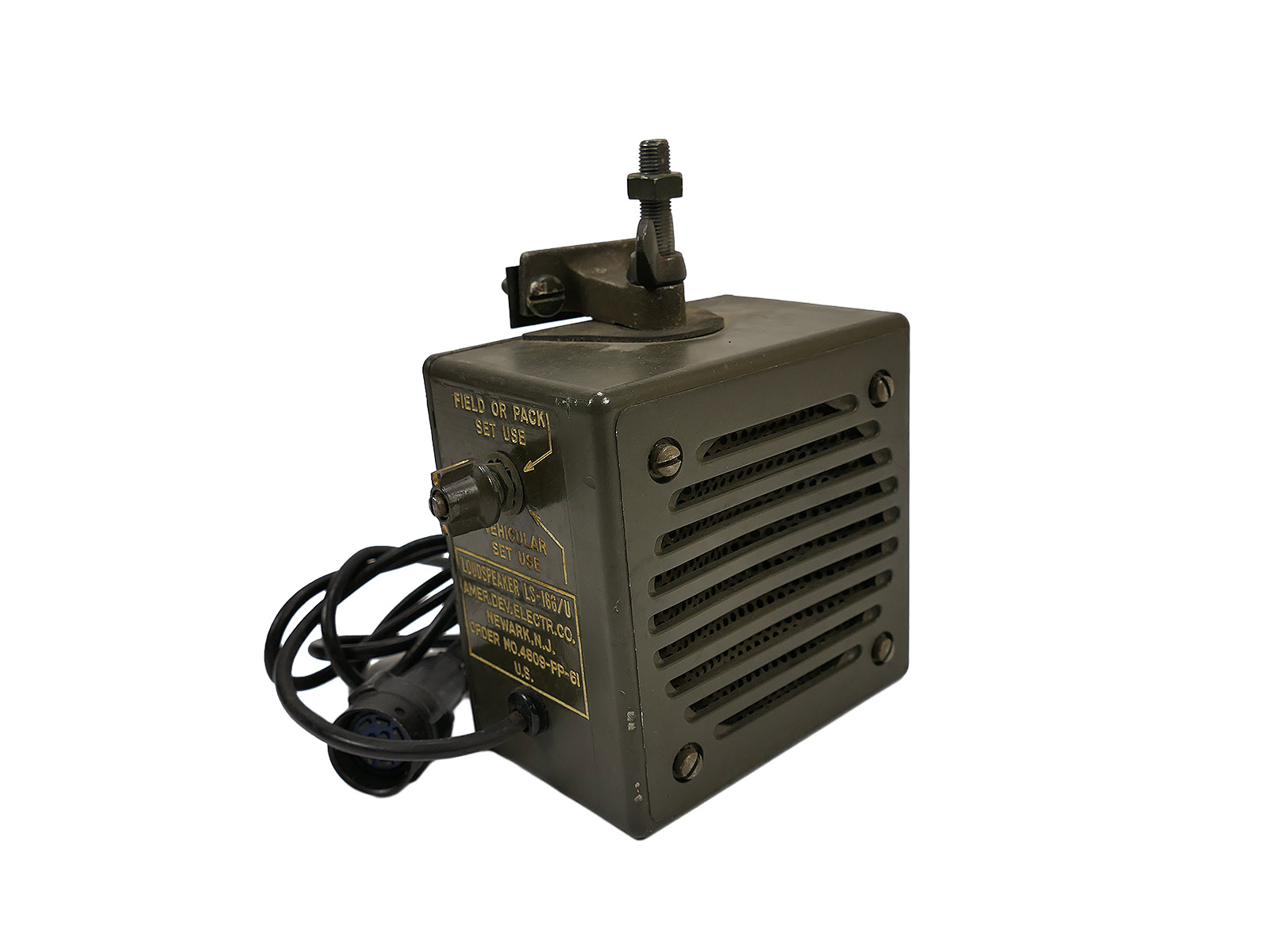 US Army Vintage Funk Radio Loudspeaker LS-166/U Lautsprecher 60er Jahre Vietnam TOP !