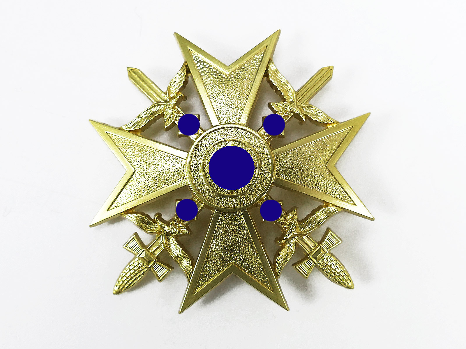 Spanienkreuz in Gold mit Schwertern "1" Ehrenkreuz Spanien