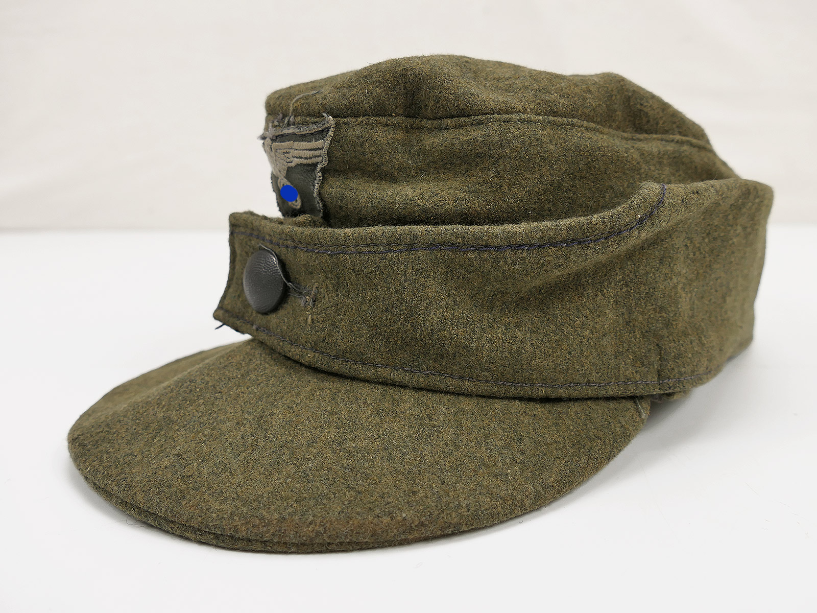 Wehrmacht M43 Einknopf Feldmütze Original Wolltuch mit Trapez Effekten Baschlikmütze 