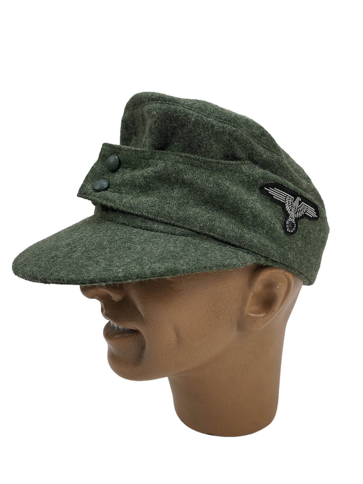 Waffen SS M43 Feldmütze M1943 mit Effekten Mützenadler Gr.59 entnazifiziert