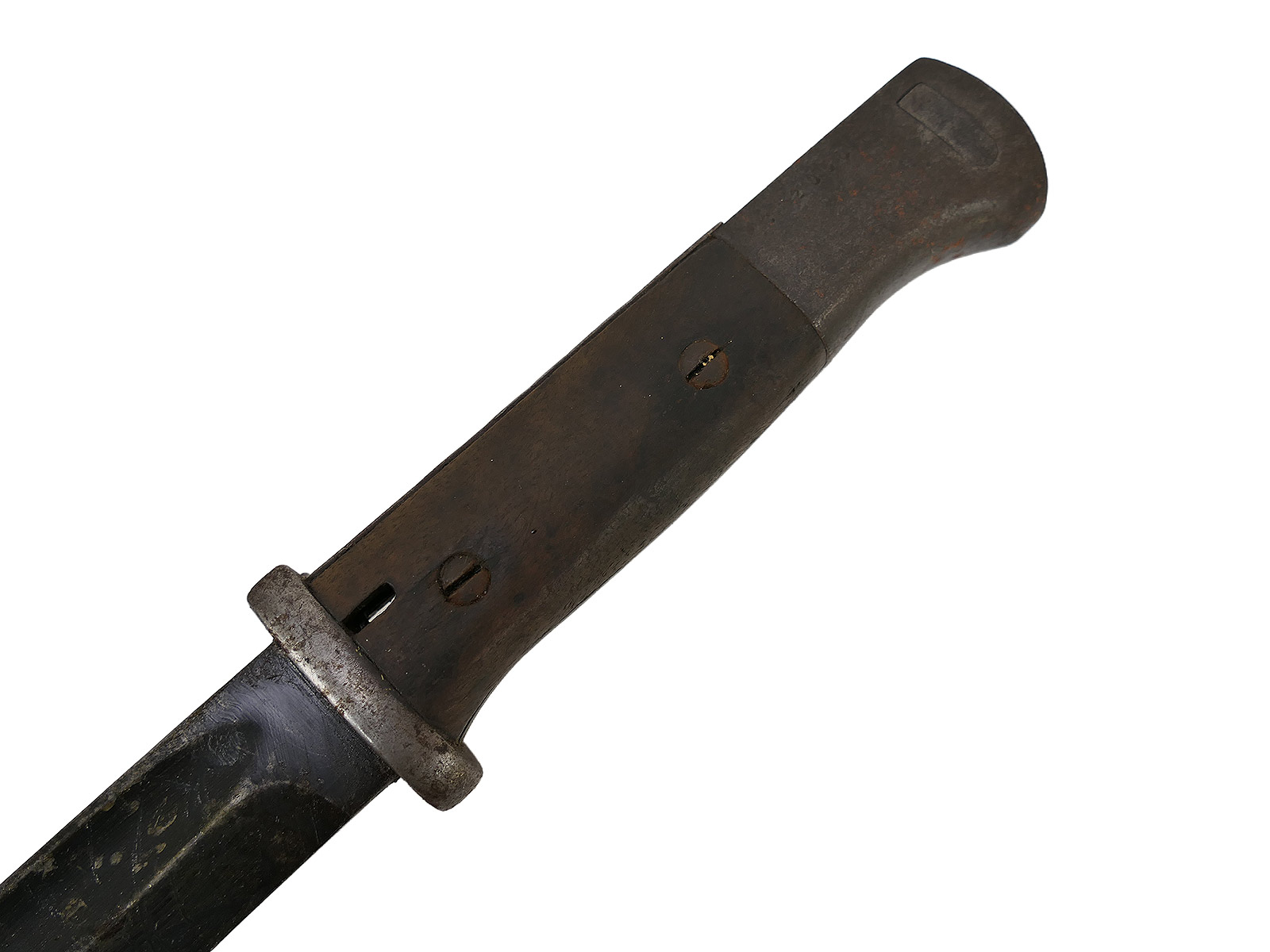 SET Wehrmacht Bajonett M84/98 Karabiner K98 / Seitengewehr mit Scheide + Koppelschuh BATTLE WORN