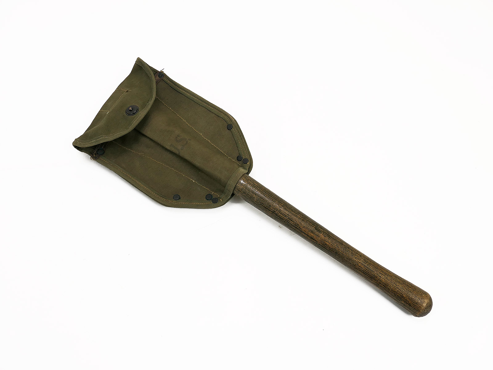 #21 ORIGINAL US ARMY WW2 Klappspaten AMES 45 mit Tasche Entrenching Tool / Collection BATTLE WORN
