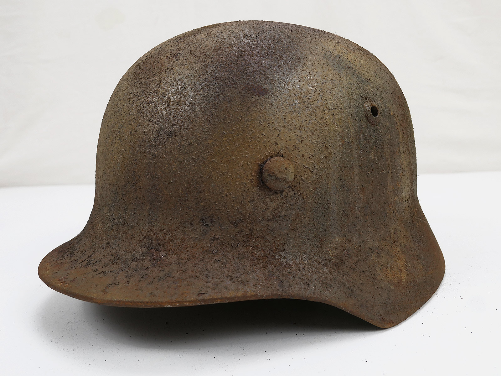 Wehrmacht Stahlhelm GLOCKE M35 Antik Battleworn Gr.56/57 Normandie Camouflage Tarnhelm