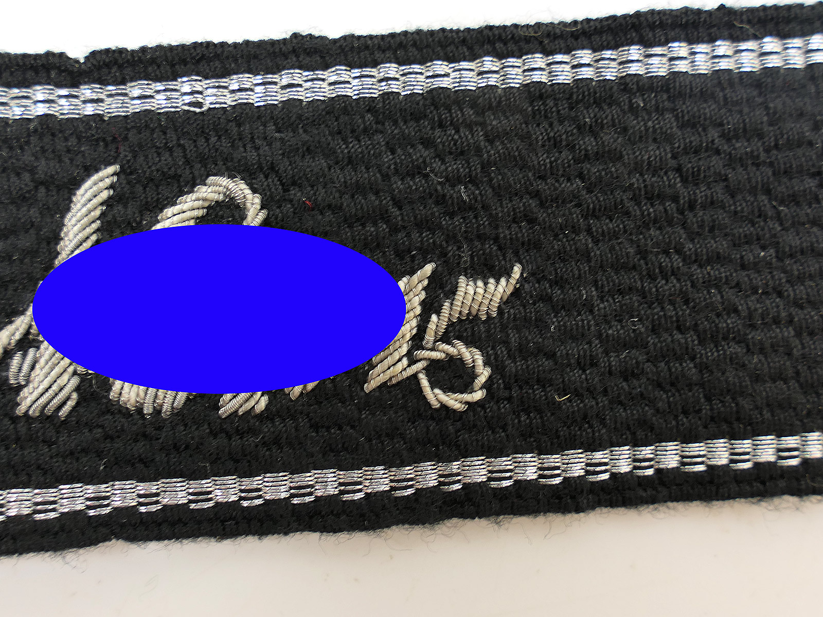 Waffen SS Ärmelband A.H. Leibstandarte LAH Offizier handgestickt mit RZM Etikett