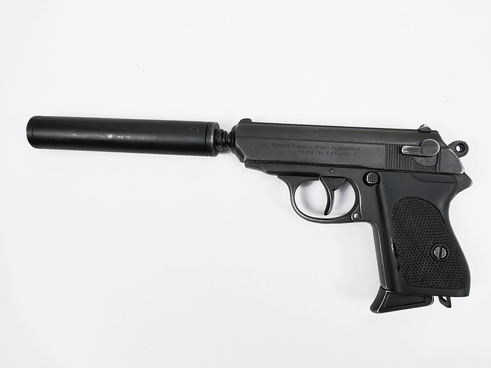 Wehrmacht Polizei Kurzpistole Kal. 7.65 Automatische Pistole Deko Walther PPK mit Schalldämpfer