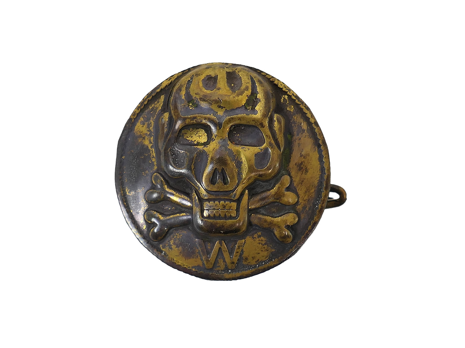 Ärmelabzeichen Freikorps Freiwillige Totenkopf (groß) an Nadel 