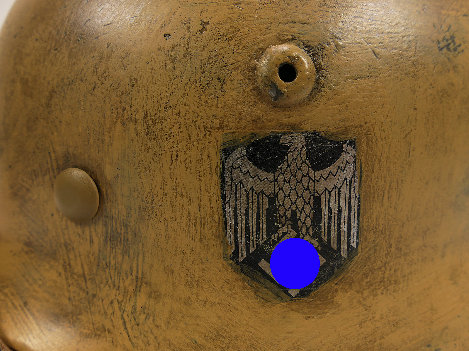 Wehrmacht DAK Afrikakorps Stahlhelm TYP M35 mit Helmfutter Gr.58 Tropenhelm BATTLE WORN
