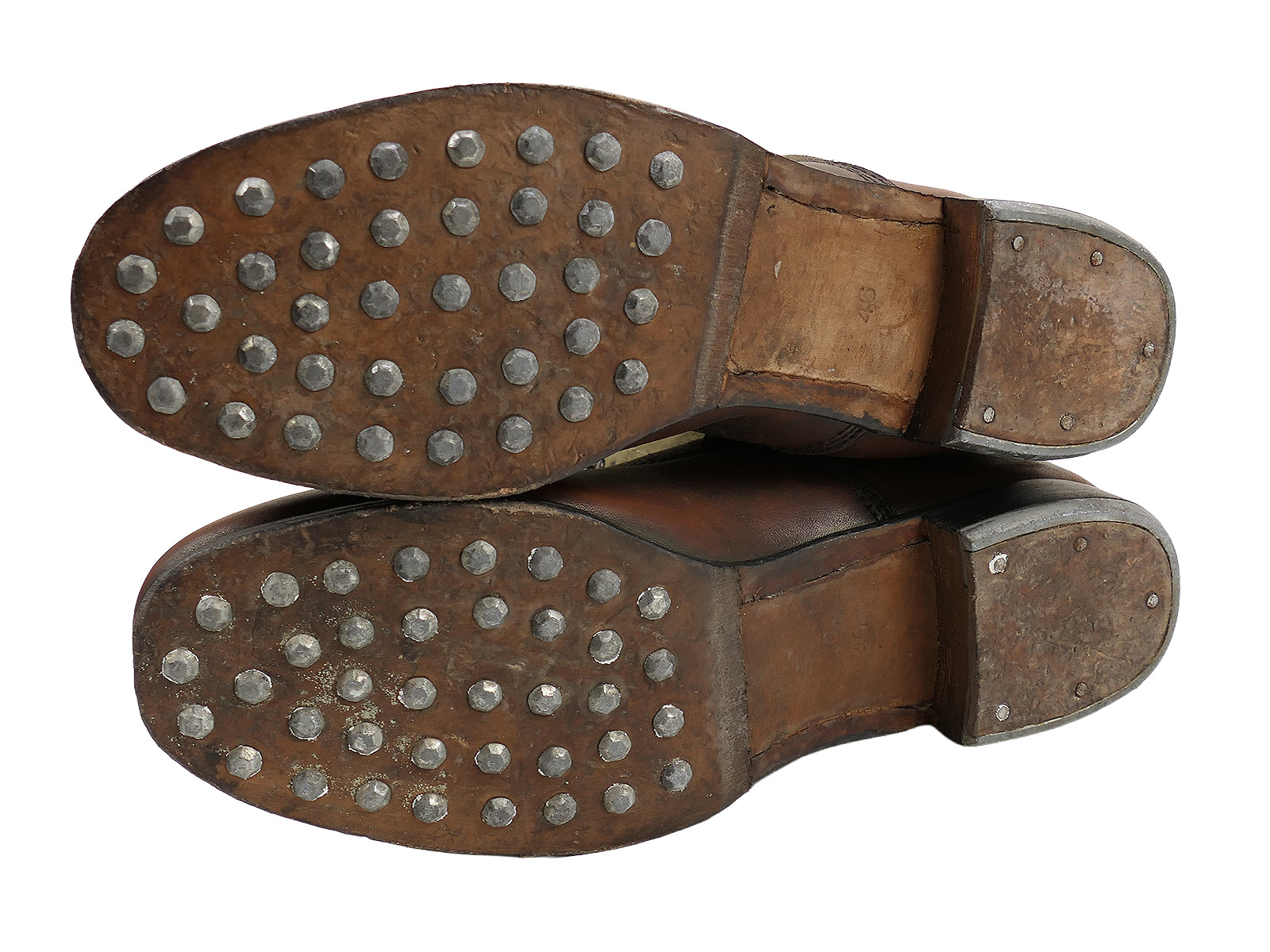 Einzelpaar - Wehrmacht DAK Tropenstiefel Hoch Afrikakorps Stiefel Gr.46 COLLECTION BATTLE WORN