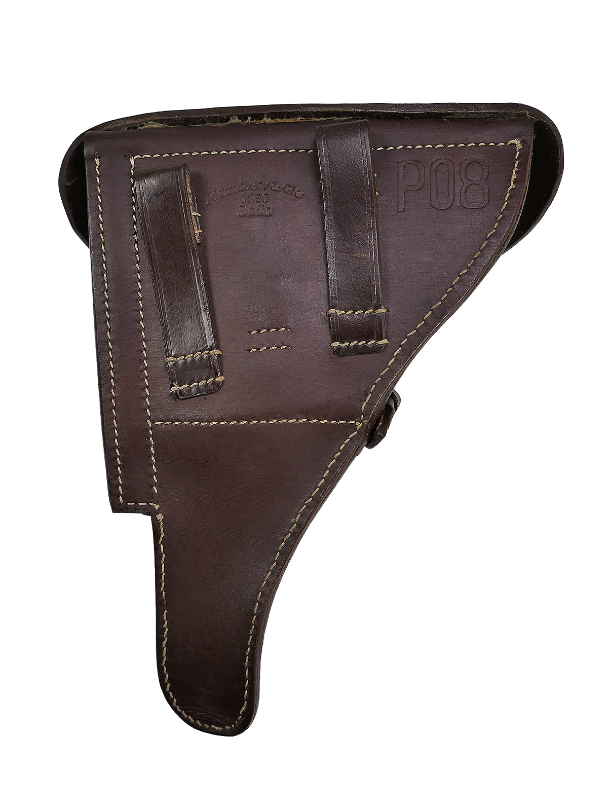 Einzelstück Wehrmacht Luftwaffe P08 Holster Koffertasche Lederholster Pistolentasche Leder BRAUN