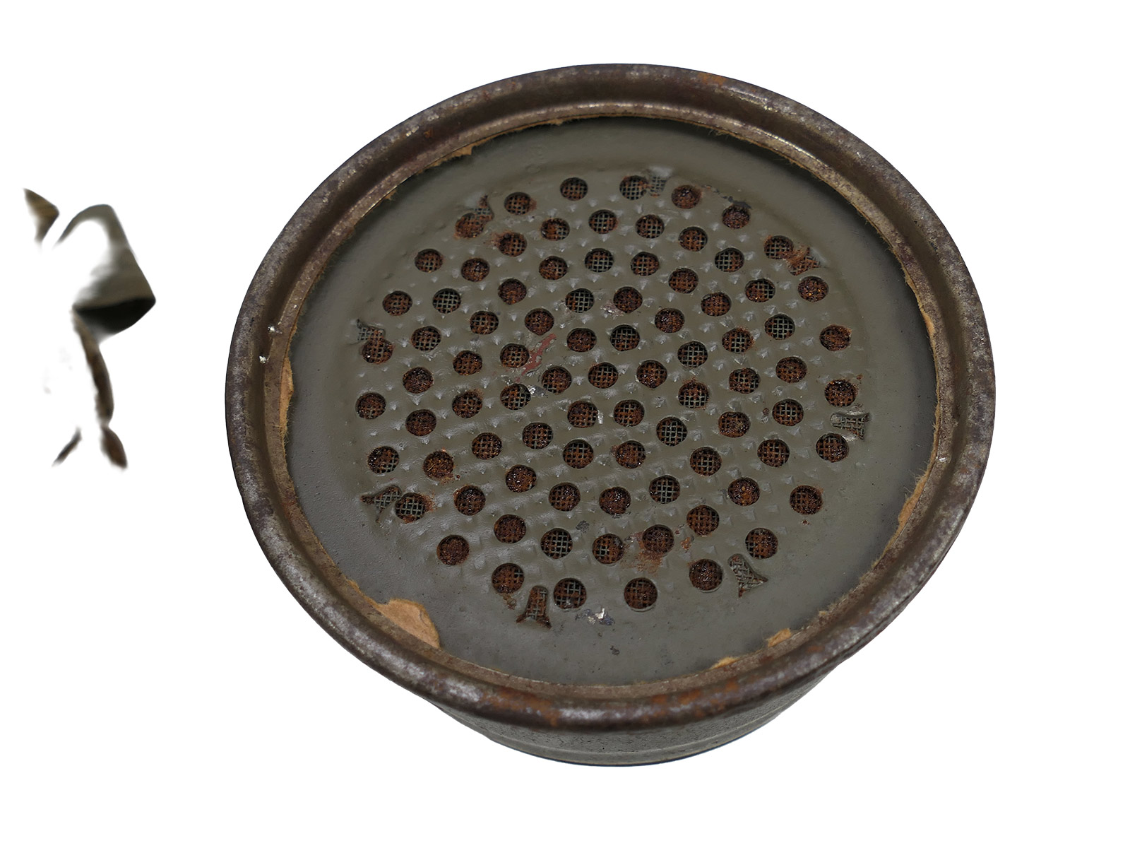 WK1 Original Leder Gasmaske M17 + Filter in Original Bereitschaftsbüchse COLLECTION BATTLE WORN