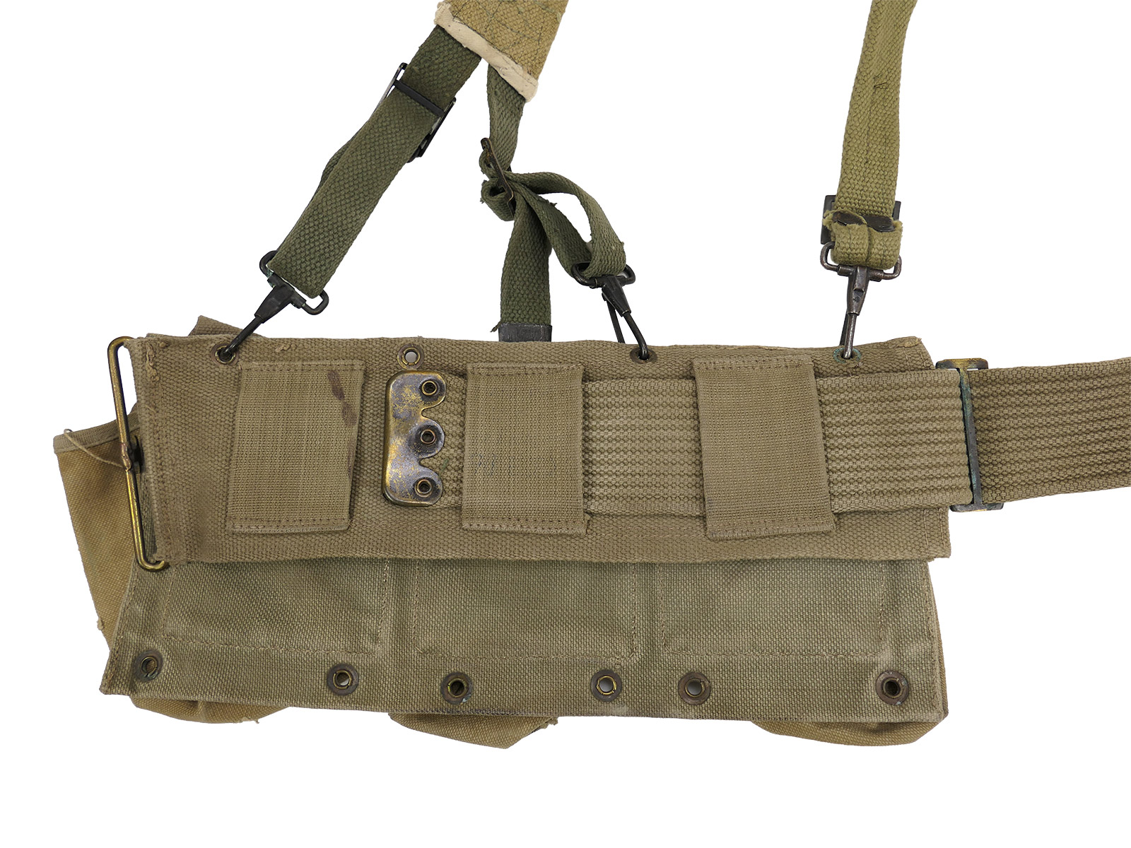 Type WW2 US Army SET B.A.R. Ammo Belt Browning Automatic Rifle + Suspenders Munitions Koppel