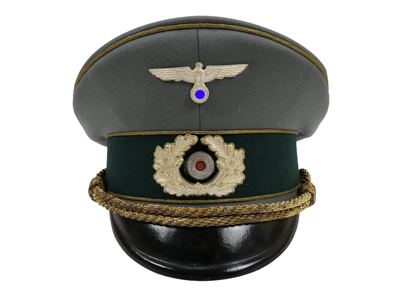 Wehrmacht Frühe Schirmmütze General Gr.57 Premium Museumsanfertigung mit Original Silbernen Effekten COLLECTION