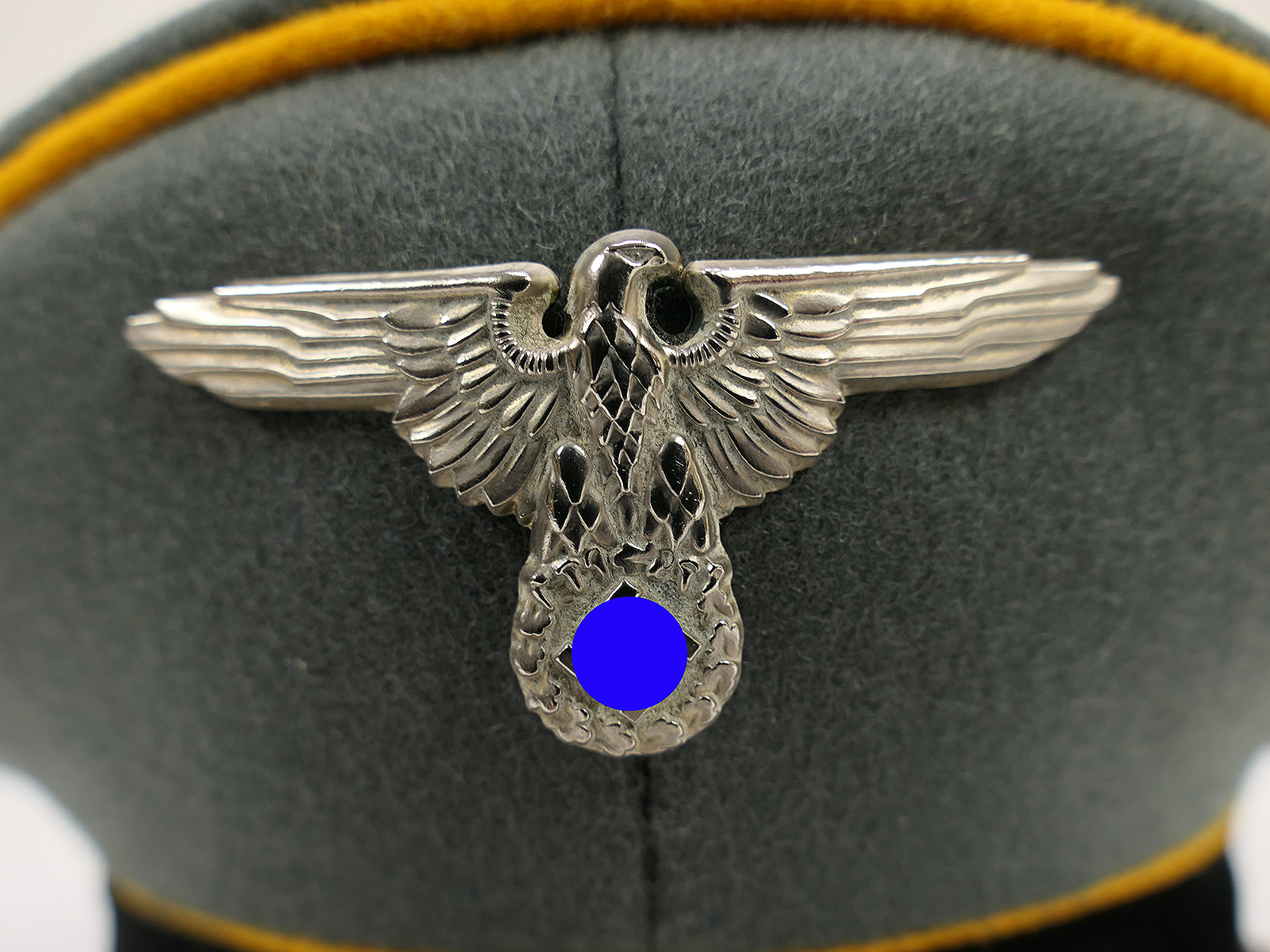 Waffen SS Schirmmütze Offizier KAVALLERIE Gr.58 Top Museumsanfertigung mit Metall Effekten