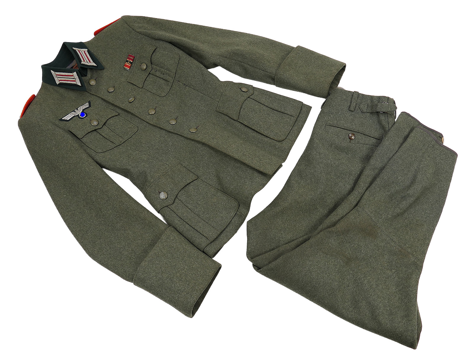 Original Uniform Ensemble Wehrmacht Offiziers Feldbluse M36 Hauptmann Artillerie Effektiert mit Breeches COLLECTION