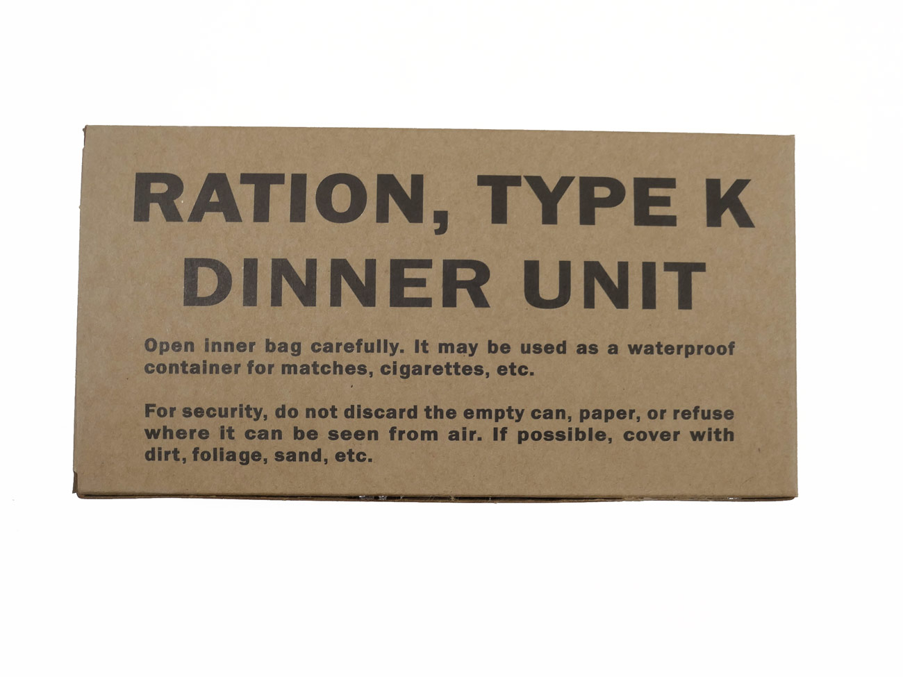 US ARMY WW2 Rations Type K Dinner Unit /  Rationen Box Karton Verpflegung