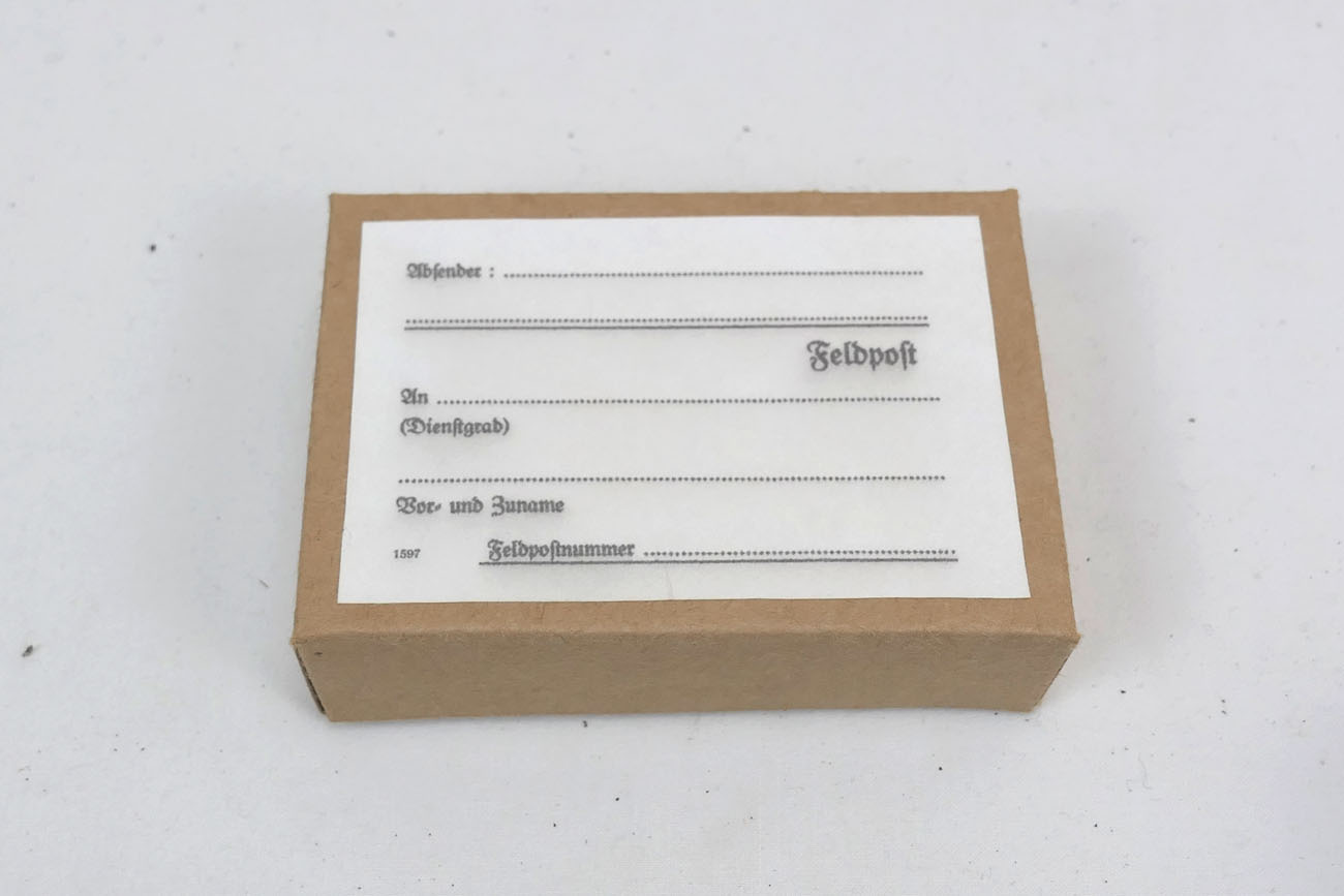 1x WW2 Feldpost Päckchen kleine Kartonage für Brief Versand der Wehrmacht