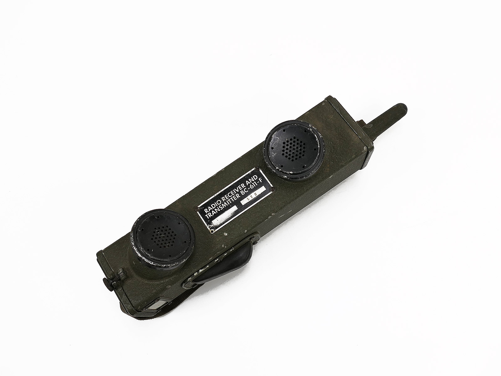 Type US ARMY WW2 Funkgerät Handie Talkie Radio Receiver / Transmitter BC-611 F / Collection BATTLE WORN