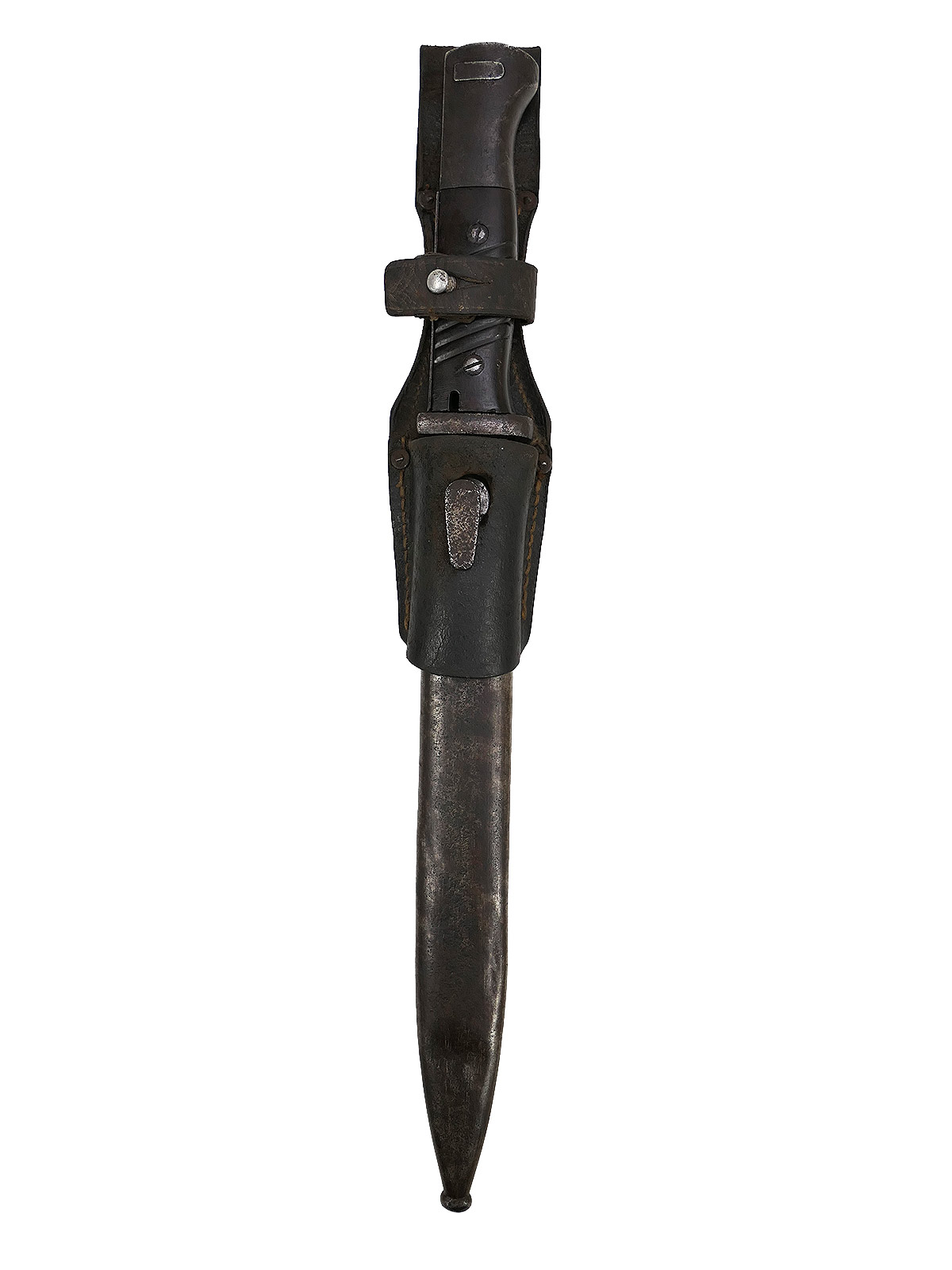 Wehrmacht Bajonett M84/98 K98 / Seitengewehr S/155 mit Koppelschuh BATTLE WORN