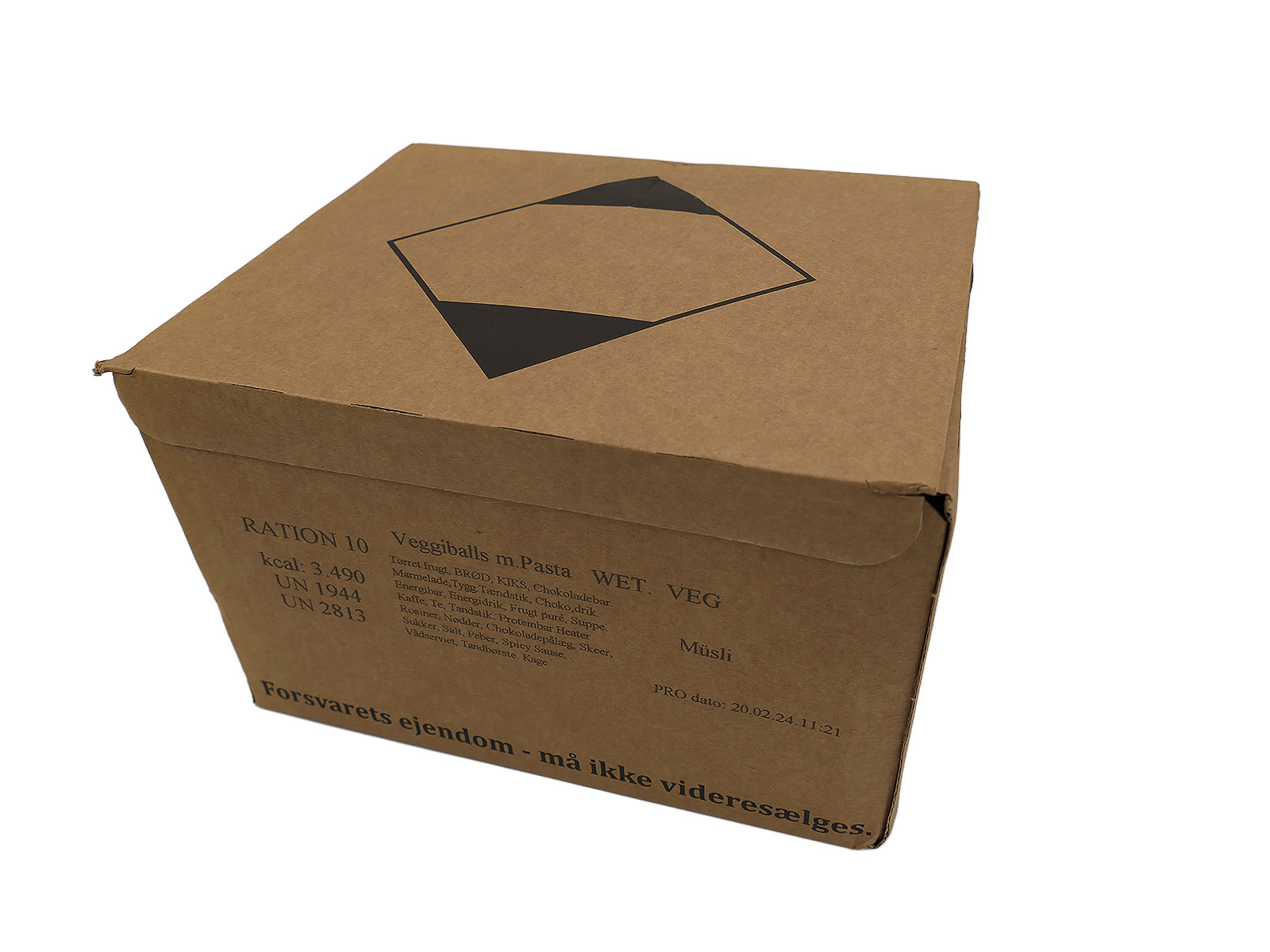 1x DK Danish ARMY EPA MRE 1x Combat Ration VERPFLEGUNG KARTON Menue "10" VEGGIBALLS m. PASTA 24h 3500 kcal.