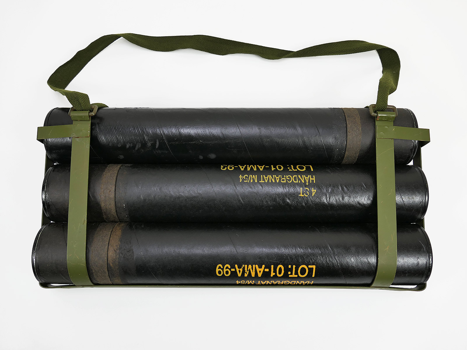Dänemark Armee Tragerahmen mit 3 Behältern (leer) für Handgranaten Danmark Army