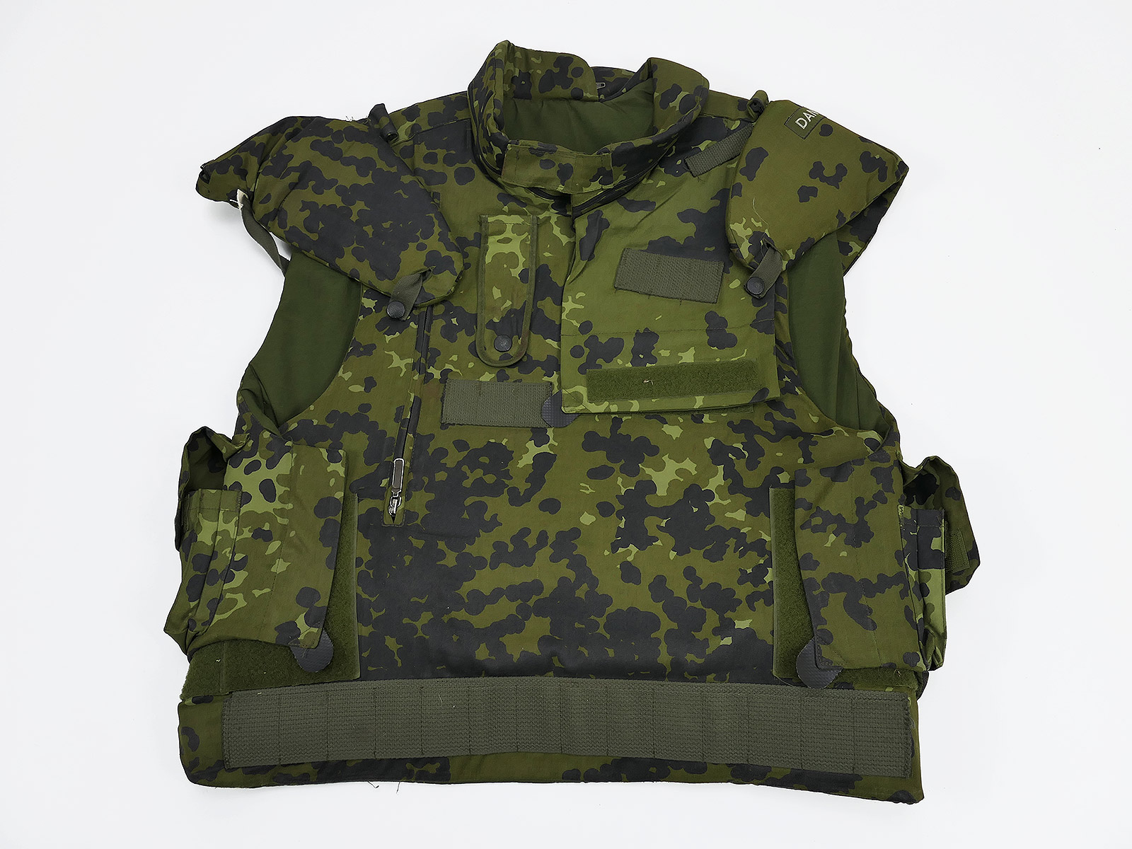 #2/ Dänische Desert Splitterschutzweste Woodland MEDIUM mit Softshell - Fragmentation Protective Vest Dänemark