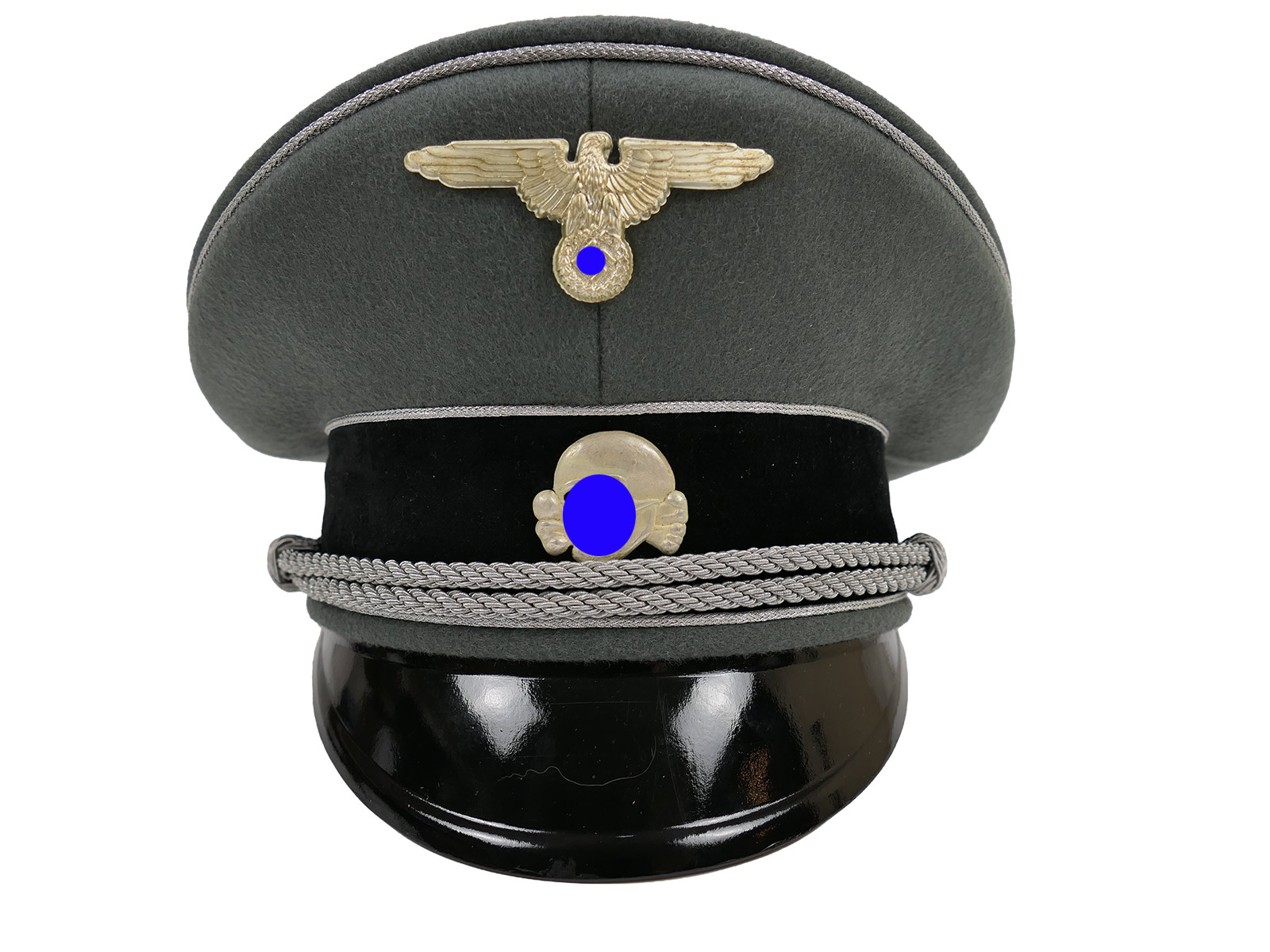 Waffen SS Schirmmütze General Gr.58 Top Museumsanfertigung mit Metall Effekten