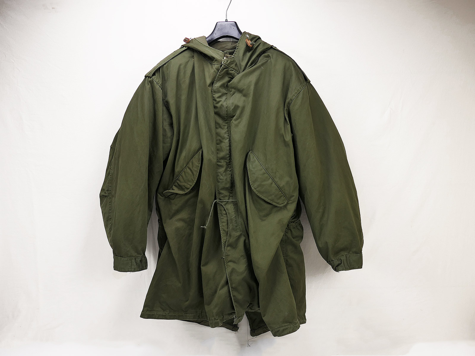 Original US Army Fishtail Parka Shell M-1951 Gr. Large M51 + Teddy Innenfutter Liner TOP !!