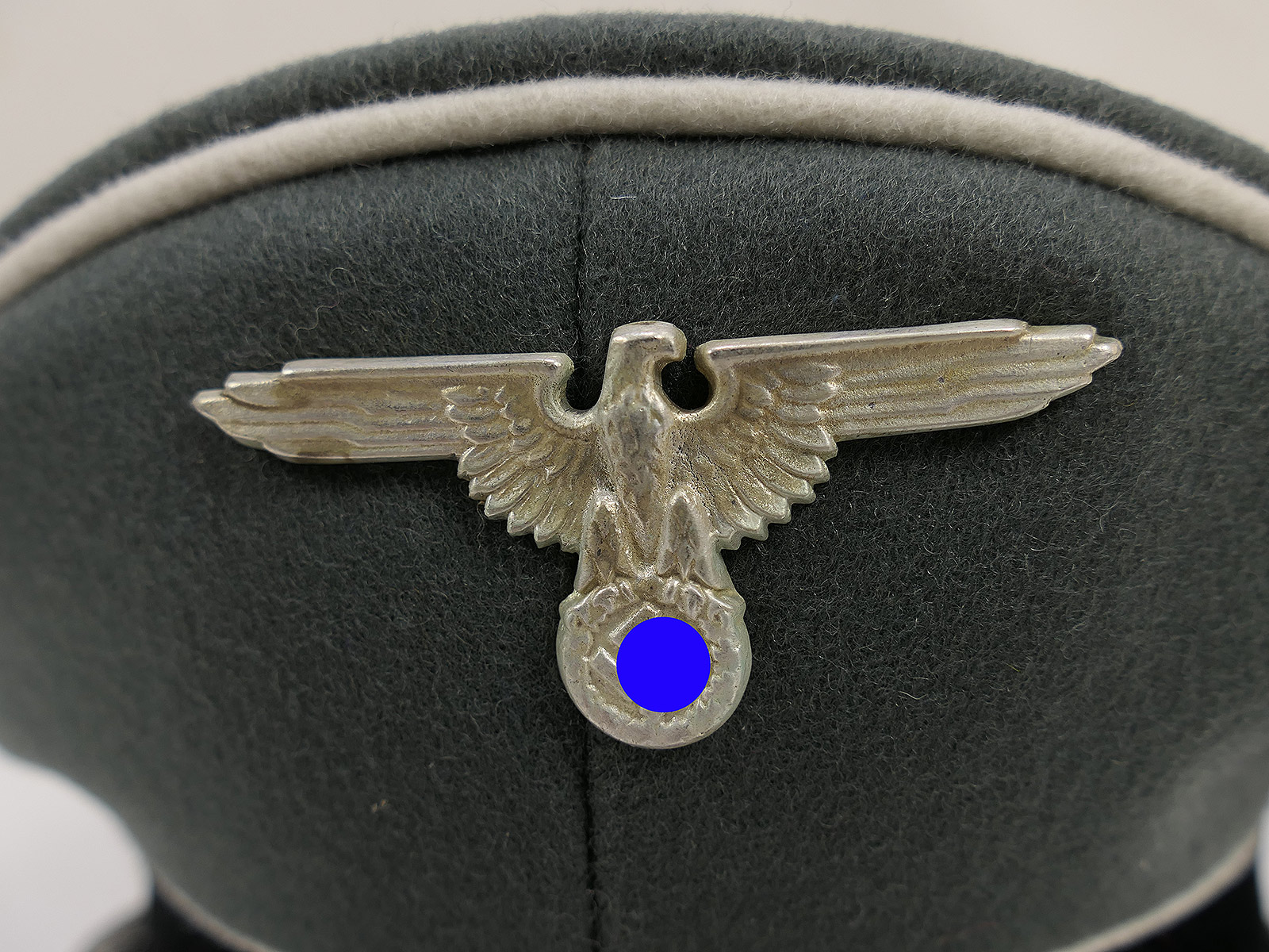 Waffen SS Schirmmütze Offizier Gr.58 Top Museumsanfertigung mit Metall Effekten
