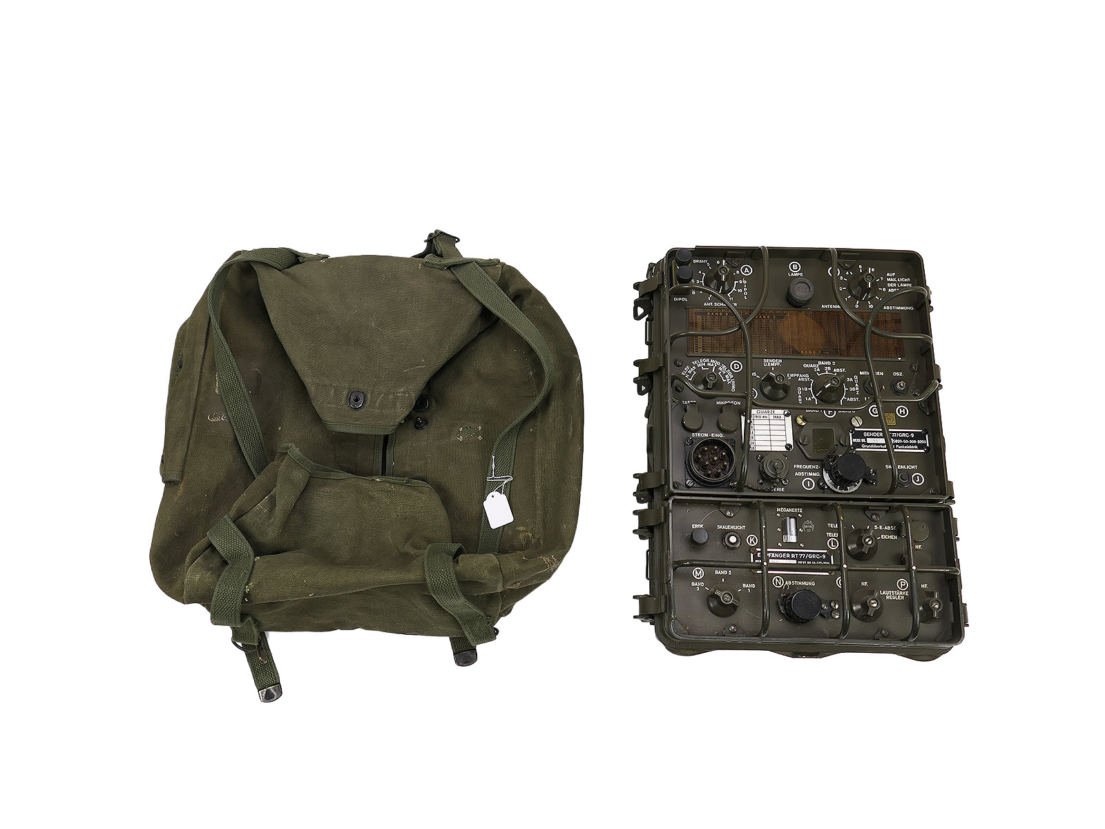 #A/ US ARMY / Telefunken RECEIVER TRANSMITTER RT-77 / GRC-9 Radio Sender Empfänger Funkgerät + Tasche 