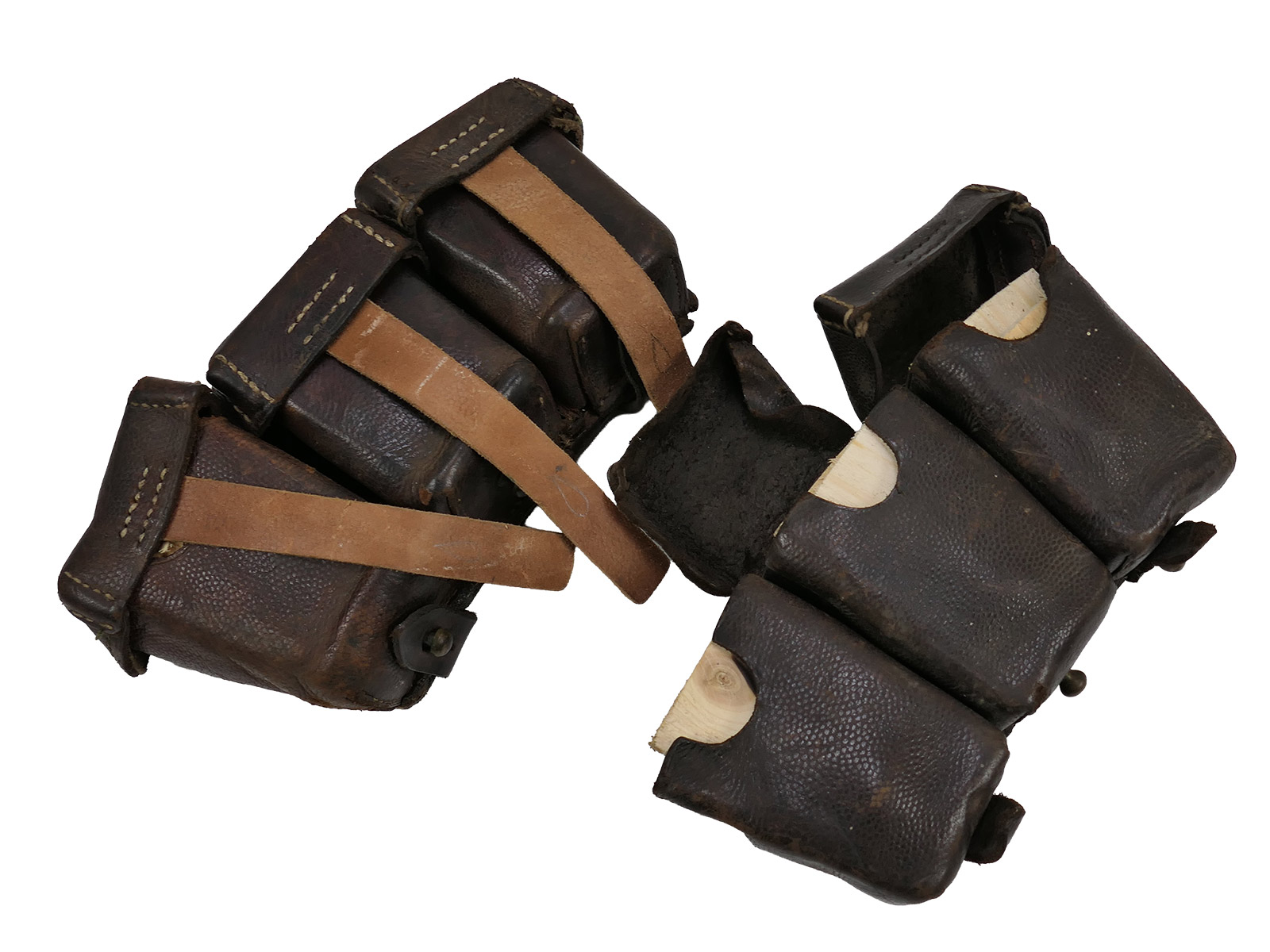 2x Ersatzteilträger Original WK1 Patronentasche Bastlerstücke unvollständig COLLECTION BATTLE WORN