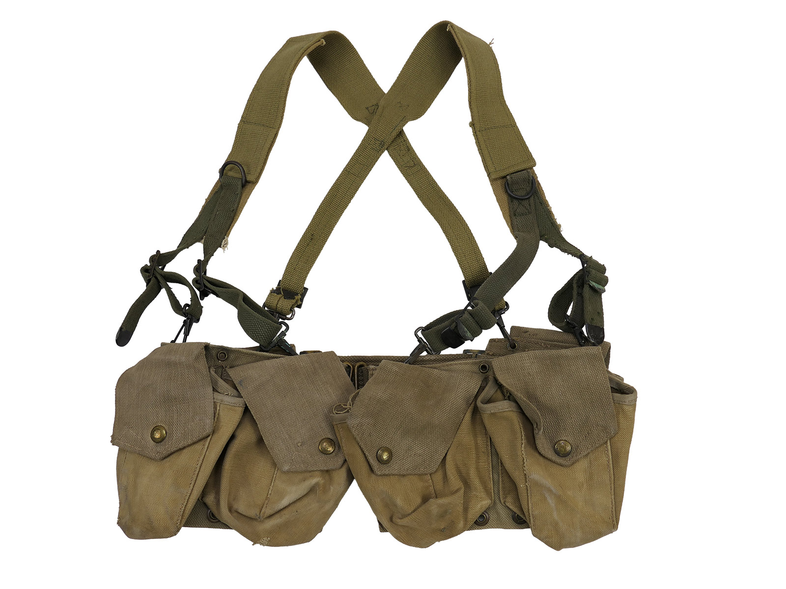 Type WW2 US Army SET B.A.R. Ammo Belt Browning Automatic Rifle + Suspenders Munitions Koppel
